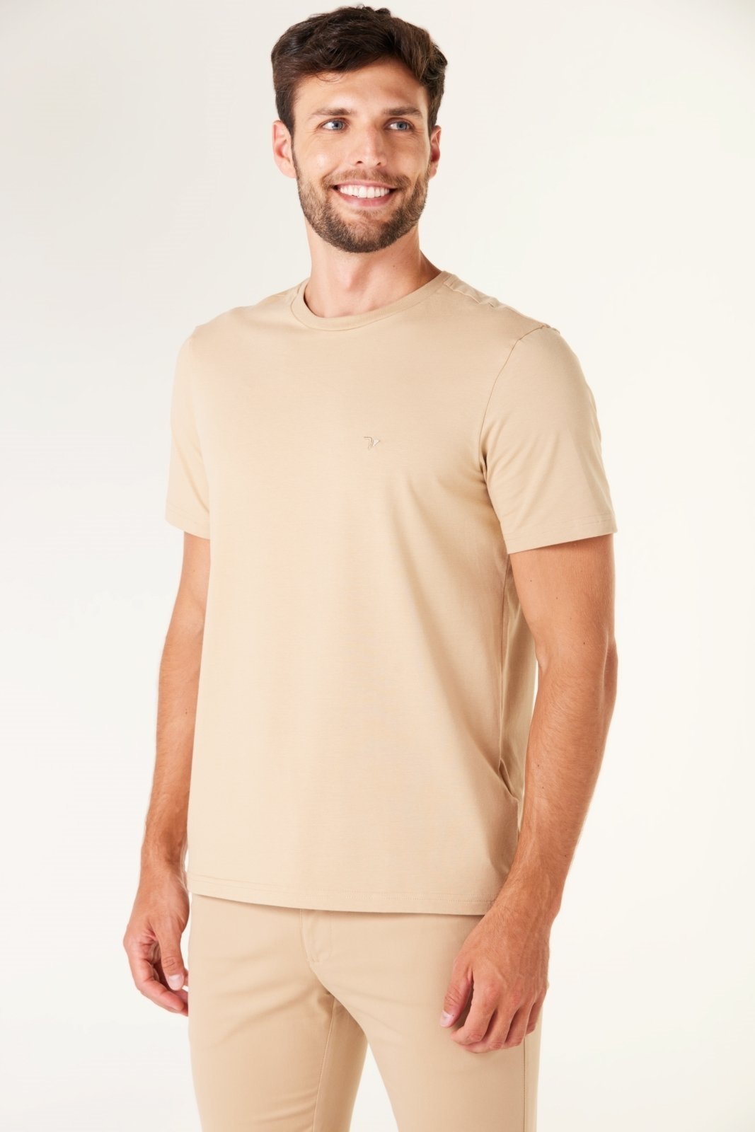 Camiseta Traymon Slim Com Elastano Kaki
