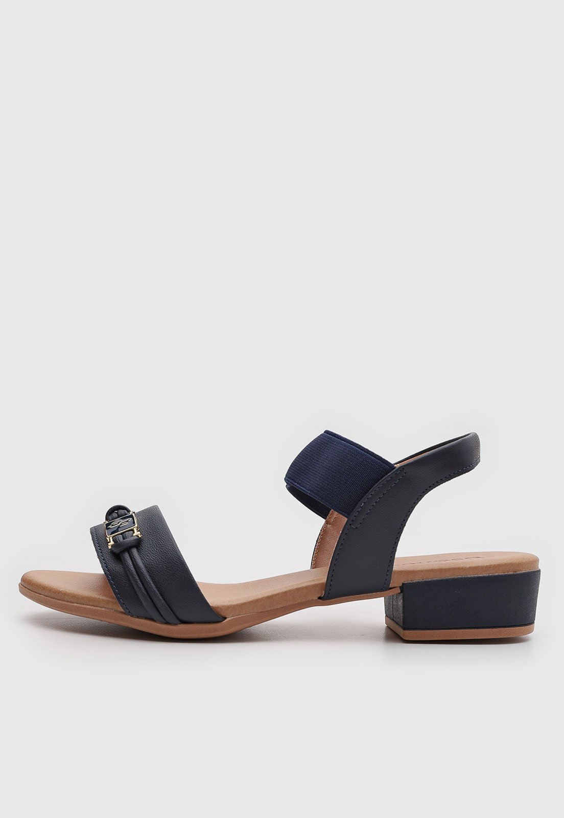Sandália Feminina Usaflex Salto Baixo Azul Marinho