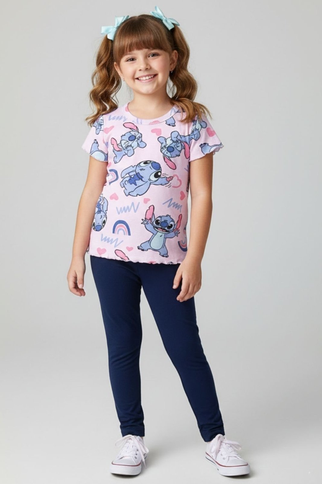 Vista 2 Infantil - Blusa Disney Feminina Stitch Claro rosa Disney rosa