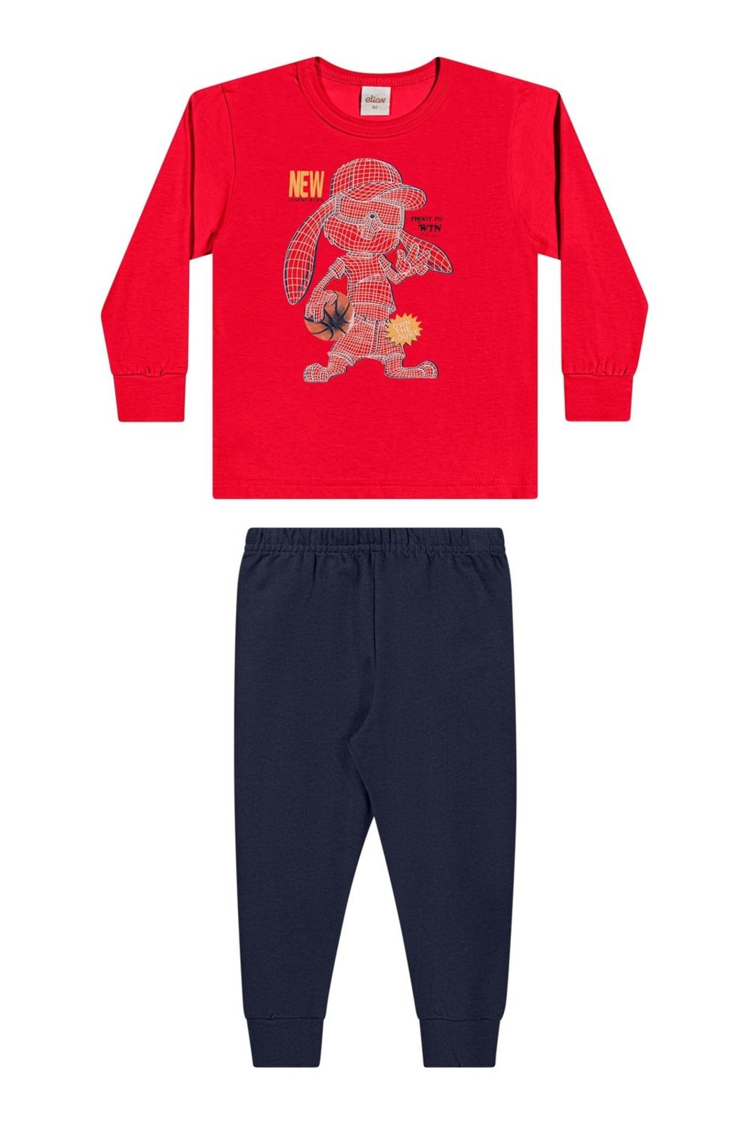 Infantil - Conjunto Menino Esportivo Animais Elian Vermelho