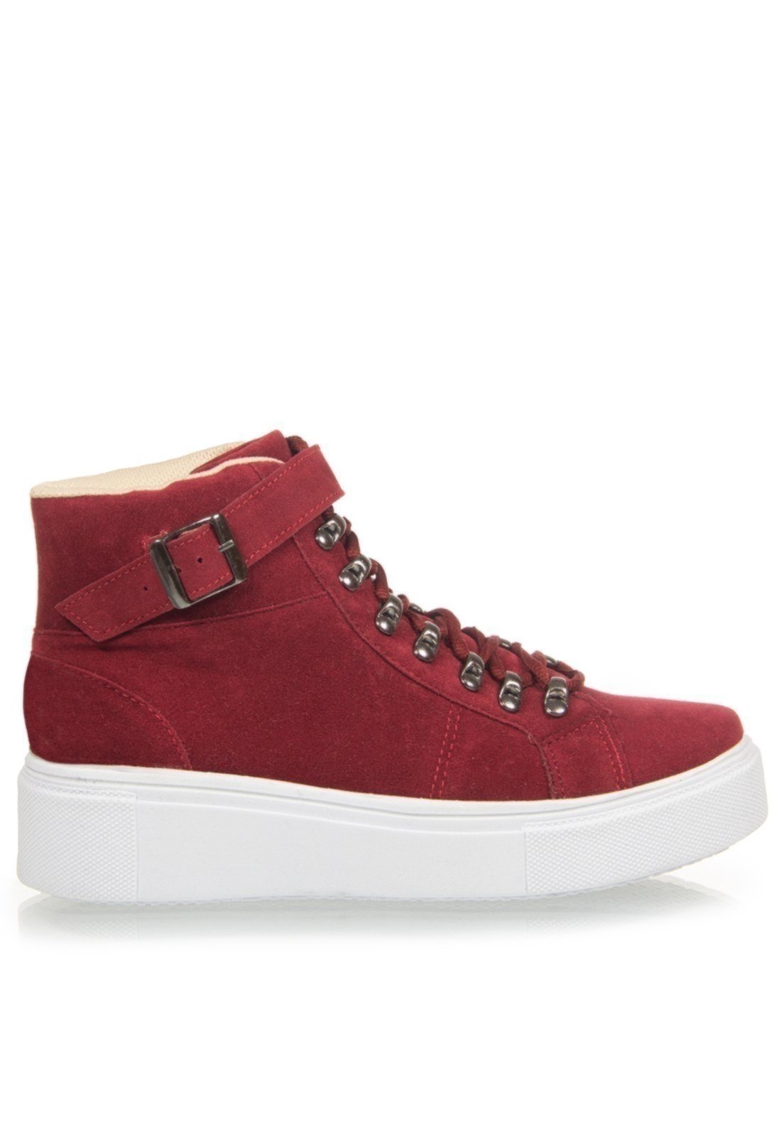 Tênis Botinha Casual Salook Vermelho Solado Branco