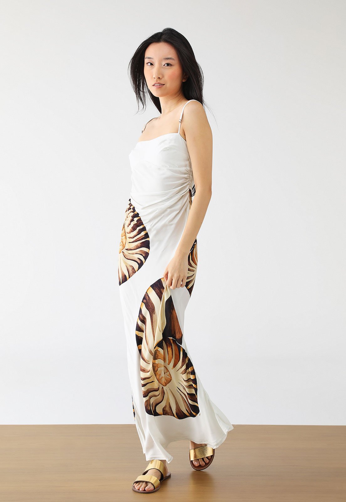 Vestido FARM Longo Alcinha Amonita Branco