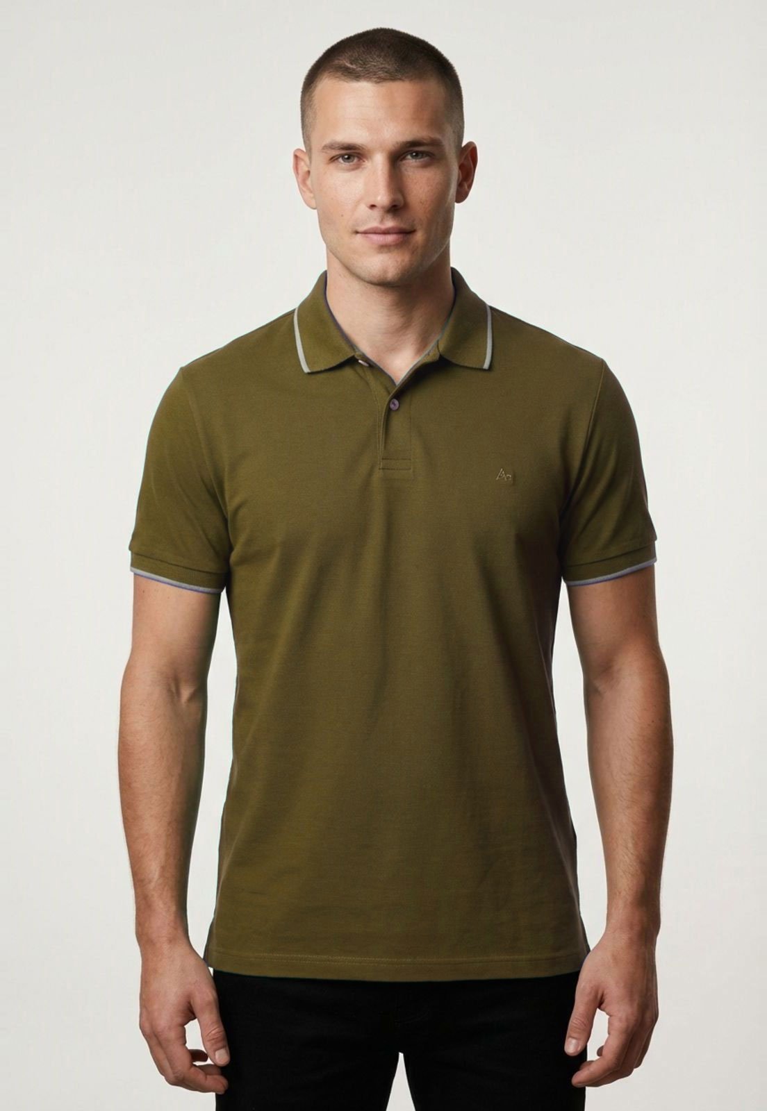 Polo Masculina Aramis Detalhe na Gola Verde