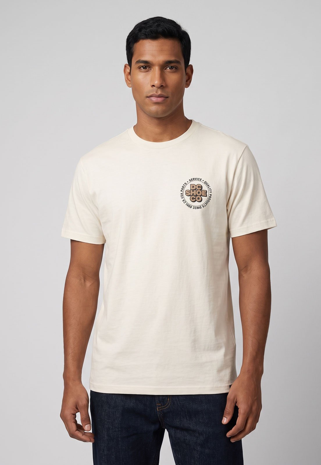 Camiseta Masculina DC Shoes Work Circle Bege