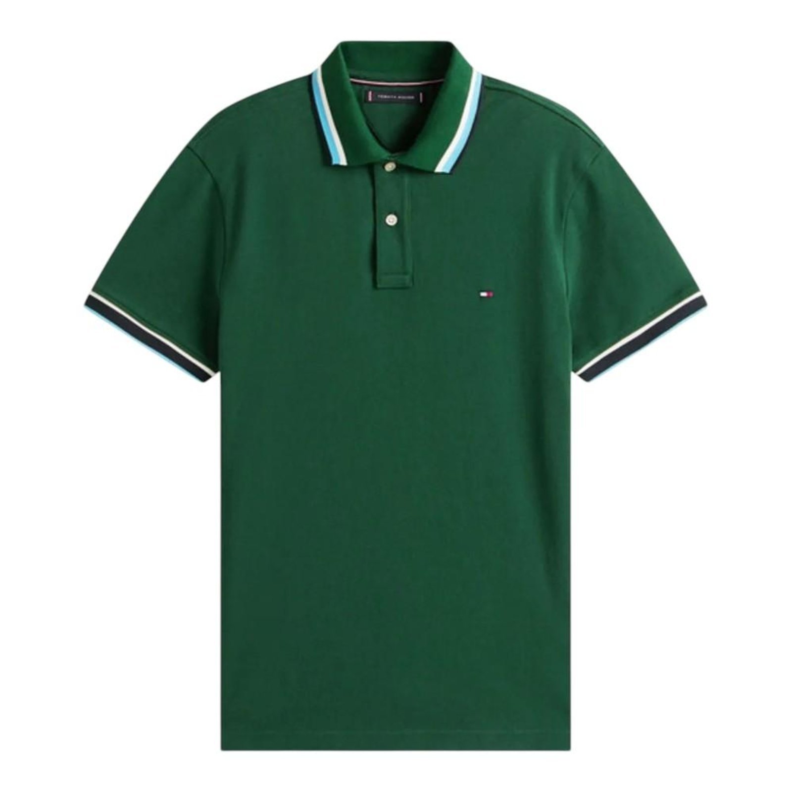 Vista 2 Camisa Polo Tommy Hilfiger Cuff Interest Slim Fit verde Tommy Hilfiger verde