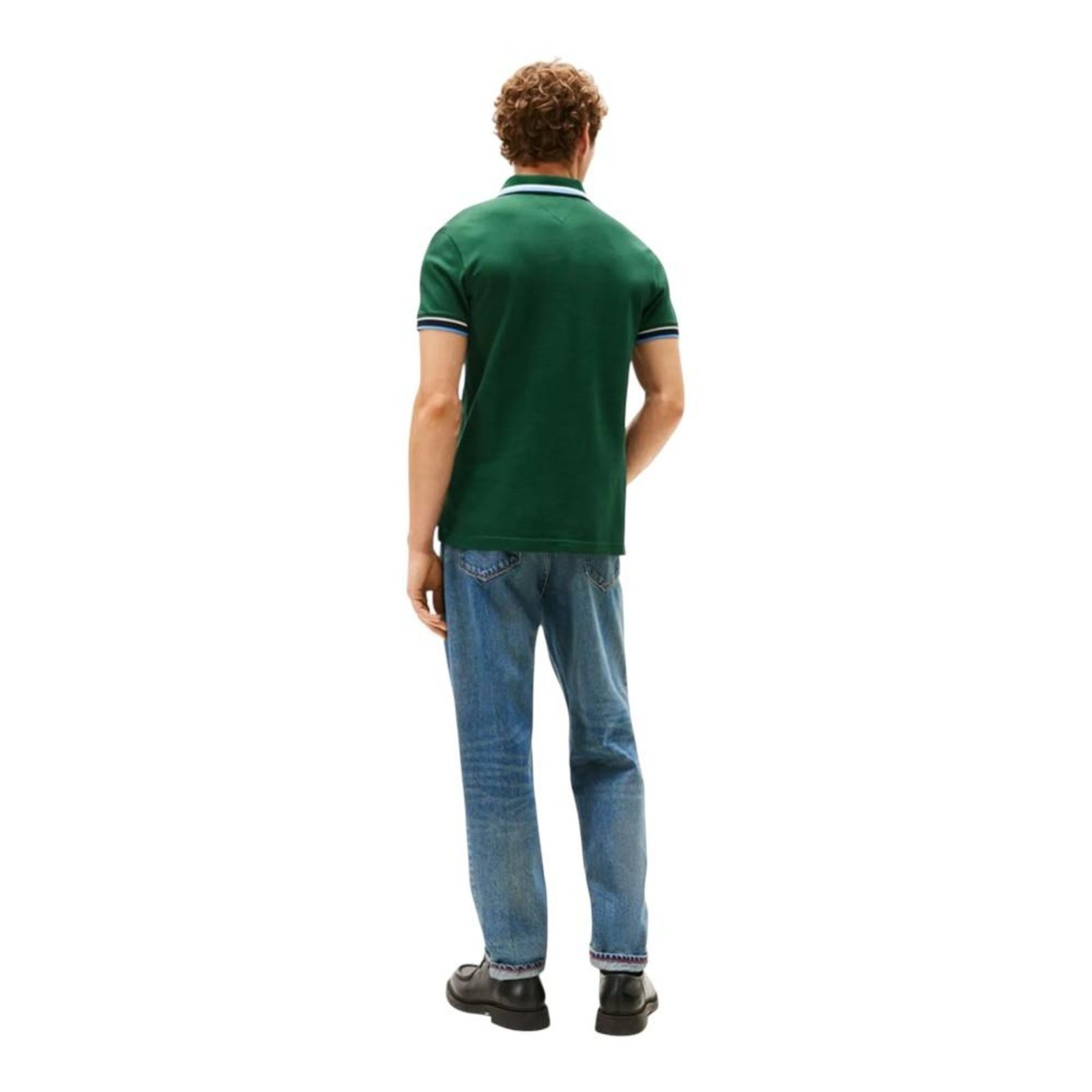Vista 3 Camisa Polo Tommy Hilfiger Cuff Interest Slim Fit verde Tommy Hilfiger verde