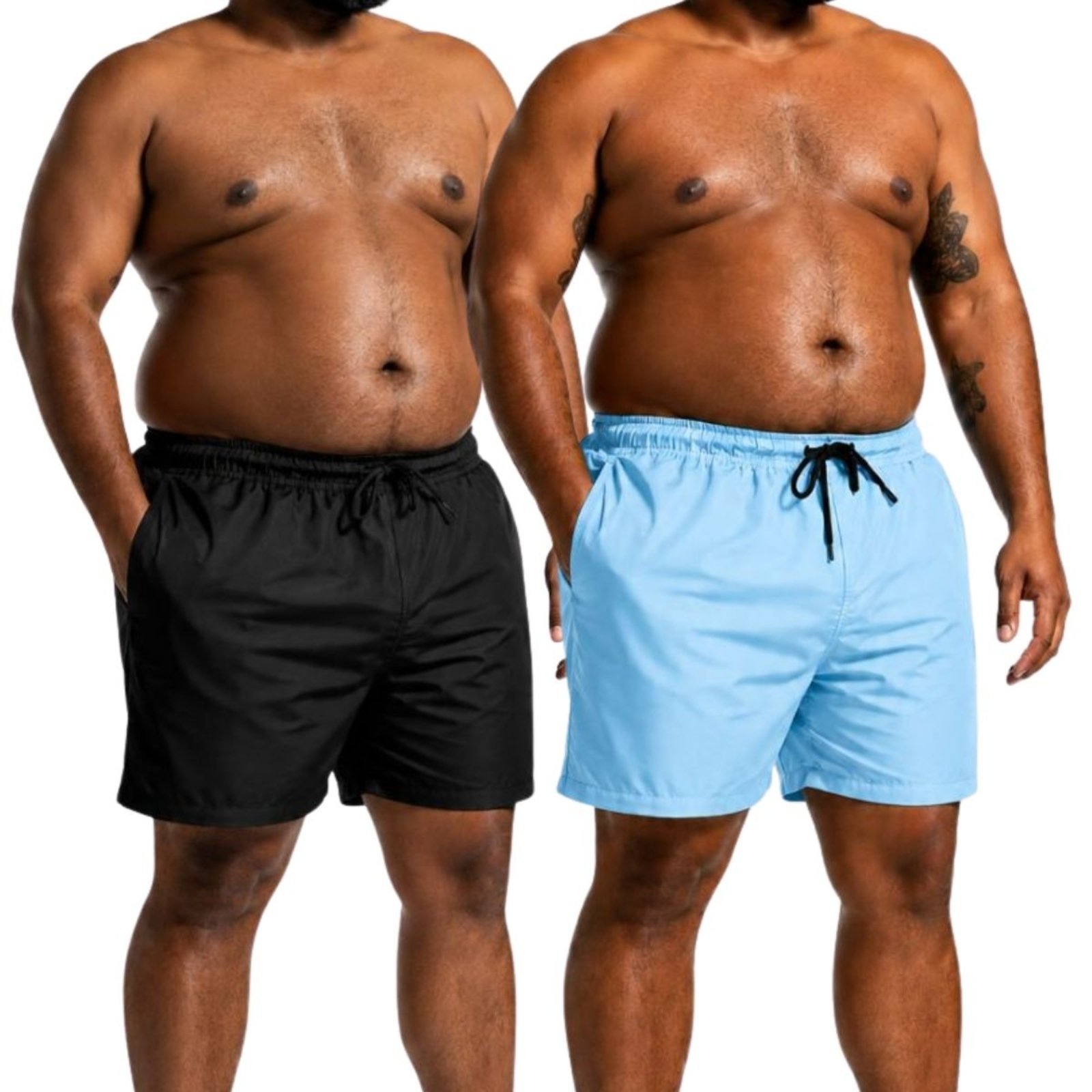 Kit 2 Shorts Tactel Masculino Plus Size Leve com Bolsos