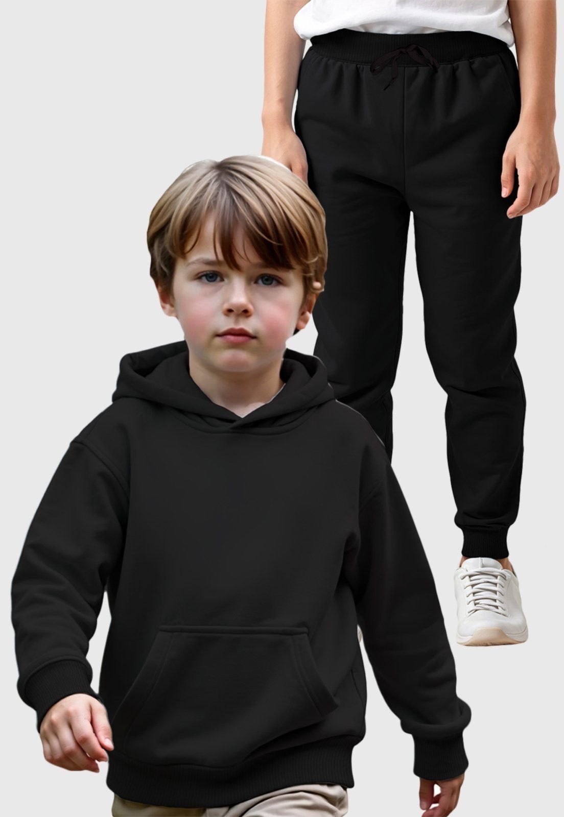 Infantil – Conjunto Moletom Canguru e Calça Menino Benellys Preto