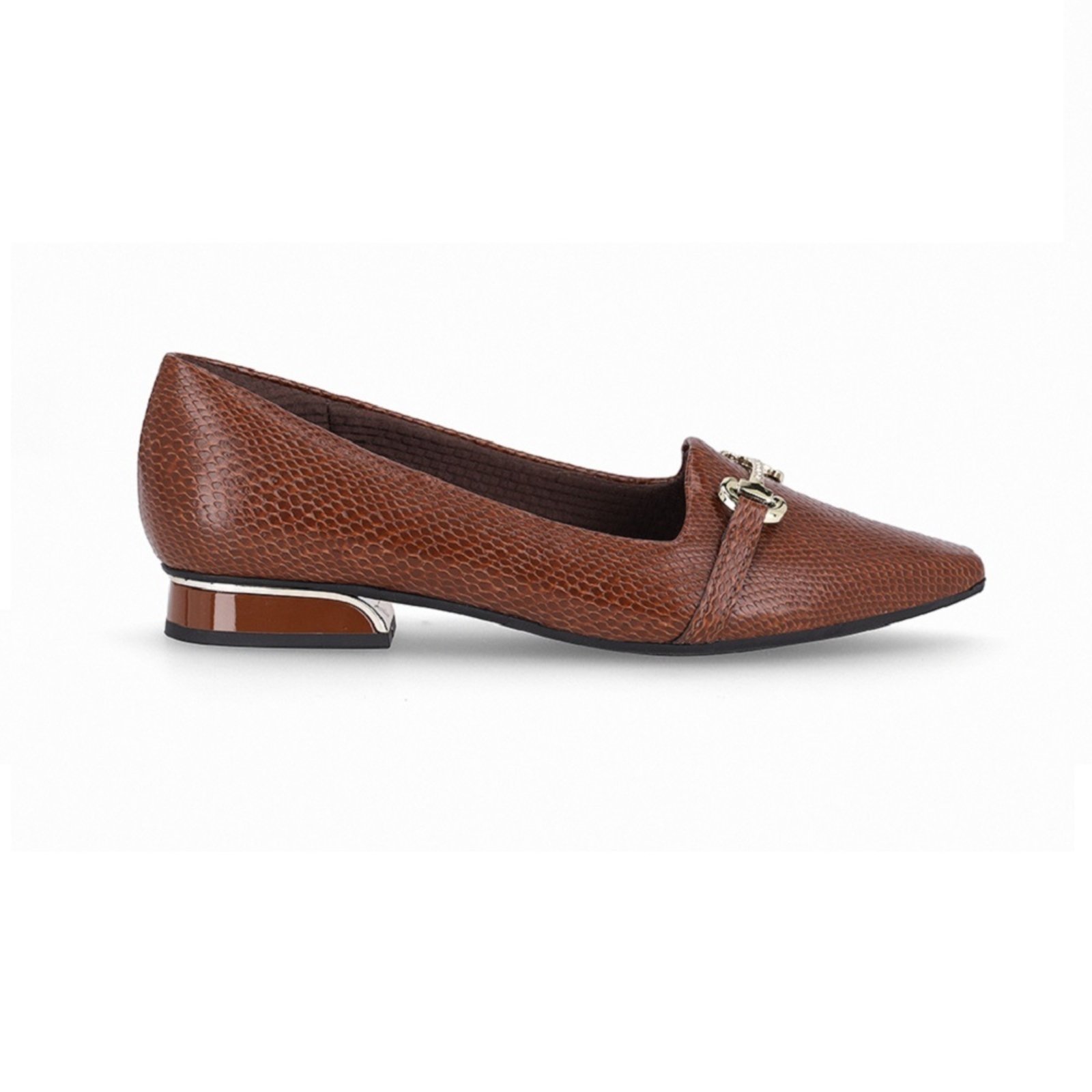Sapato Piccadilly Maxi Salto Baixo 279038 Feminino – Conhaque