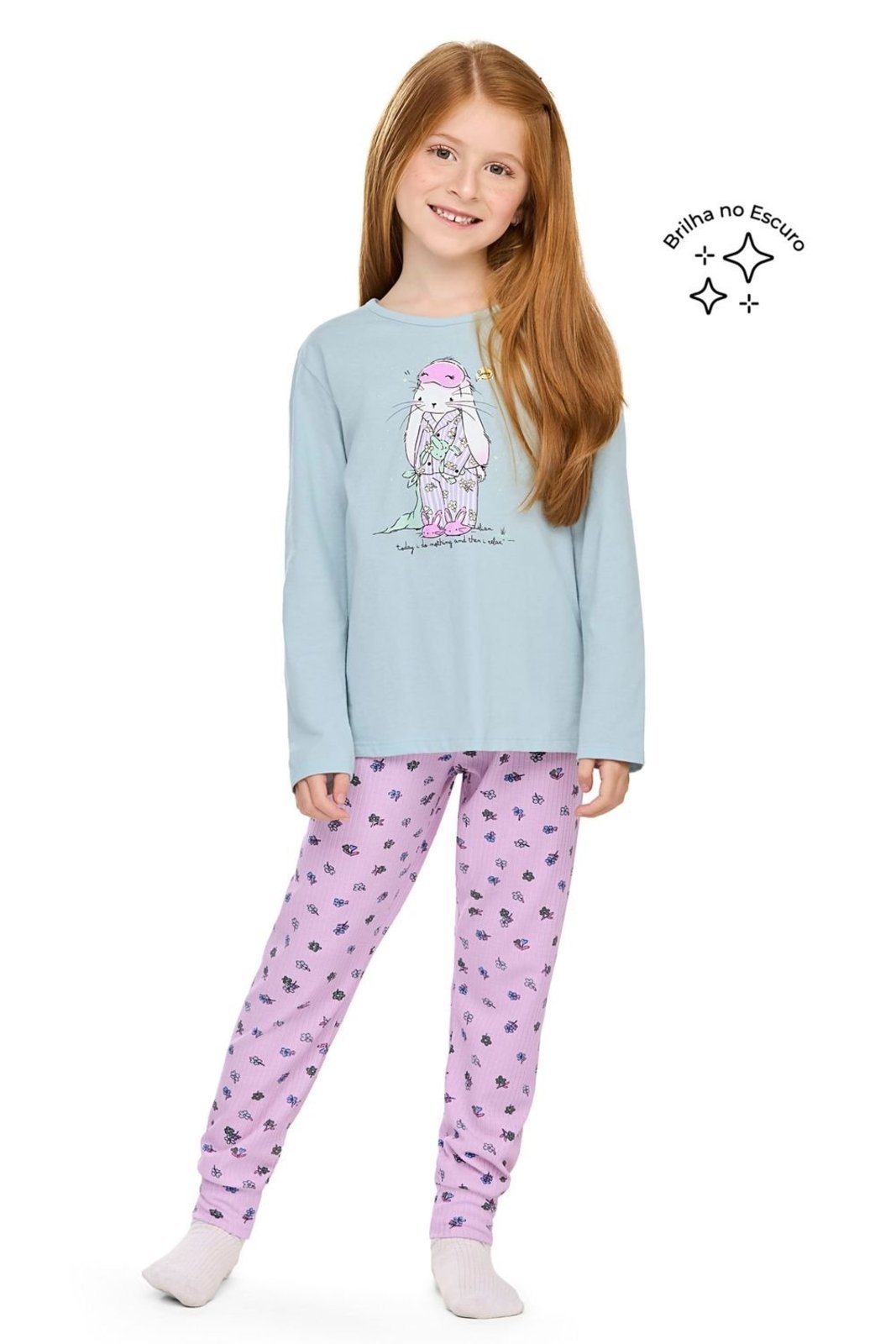Pijama Longo Menina Coelhinho Elian Azul