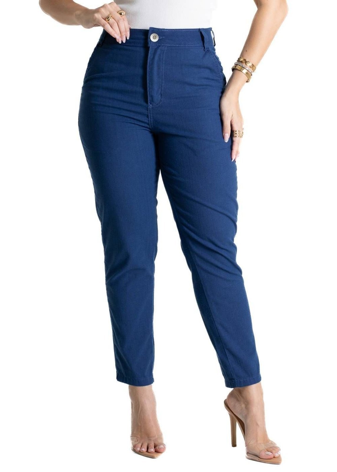 Calça Linho Sawary Mom – 281413 – Azul – Sawary