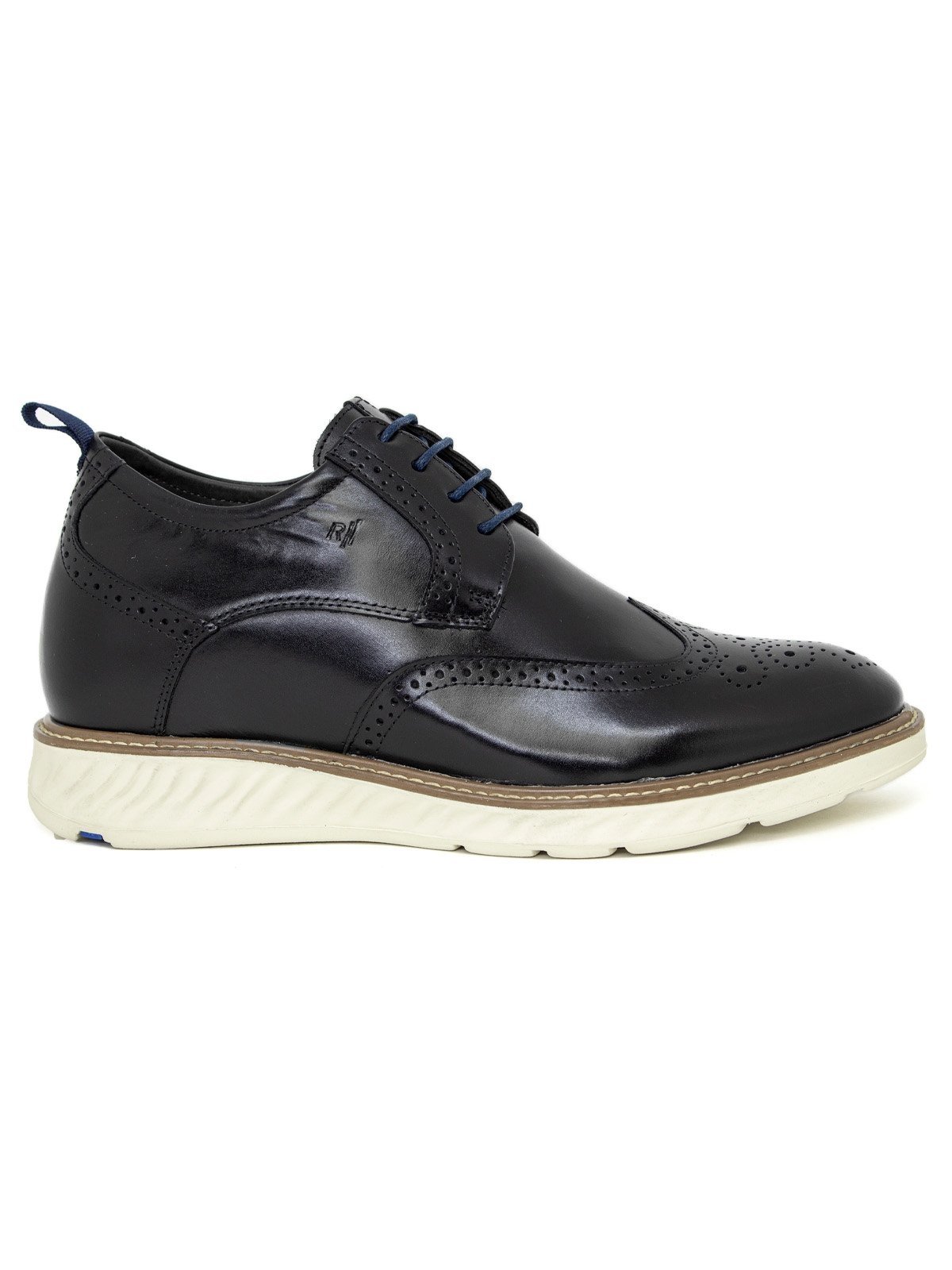 Sapato Masculino Rafarillo Alth Aumenta Altura 7cm Preto Sola Branca
