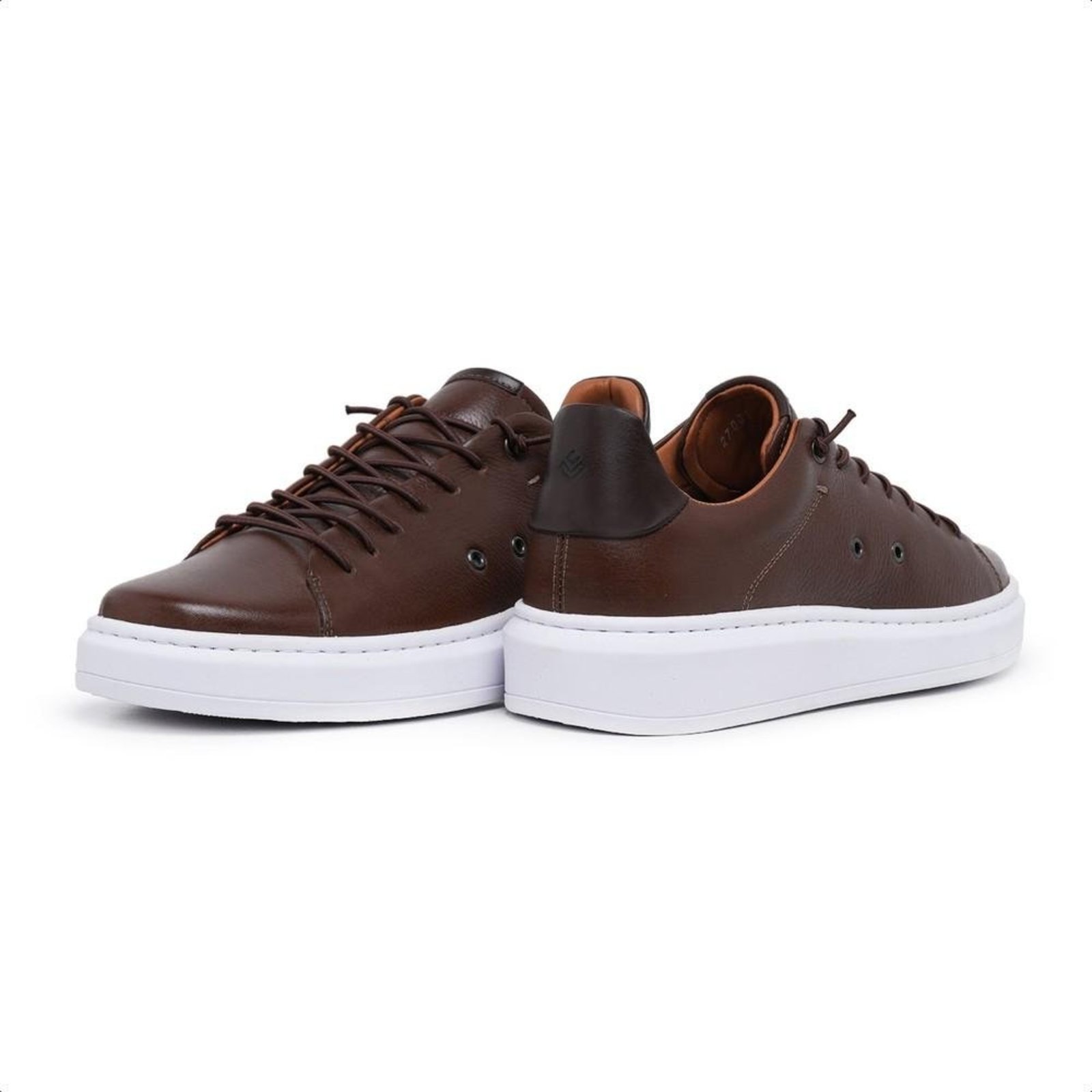 Tênis Masculino Casual Couro Floter Leve Conforto Mouro 37 Marrom