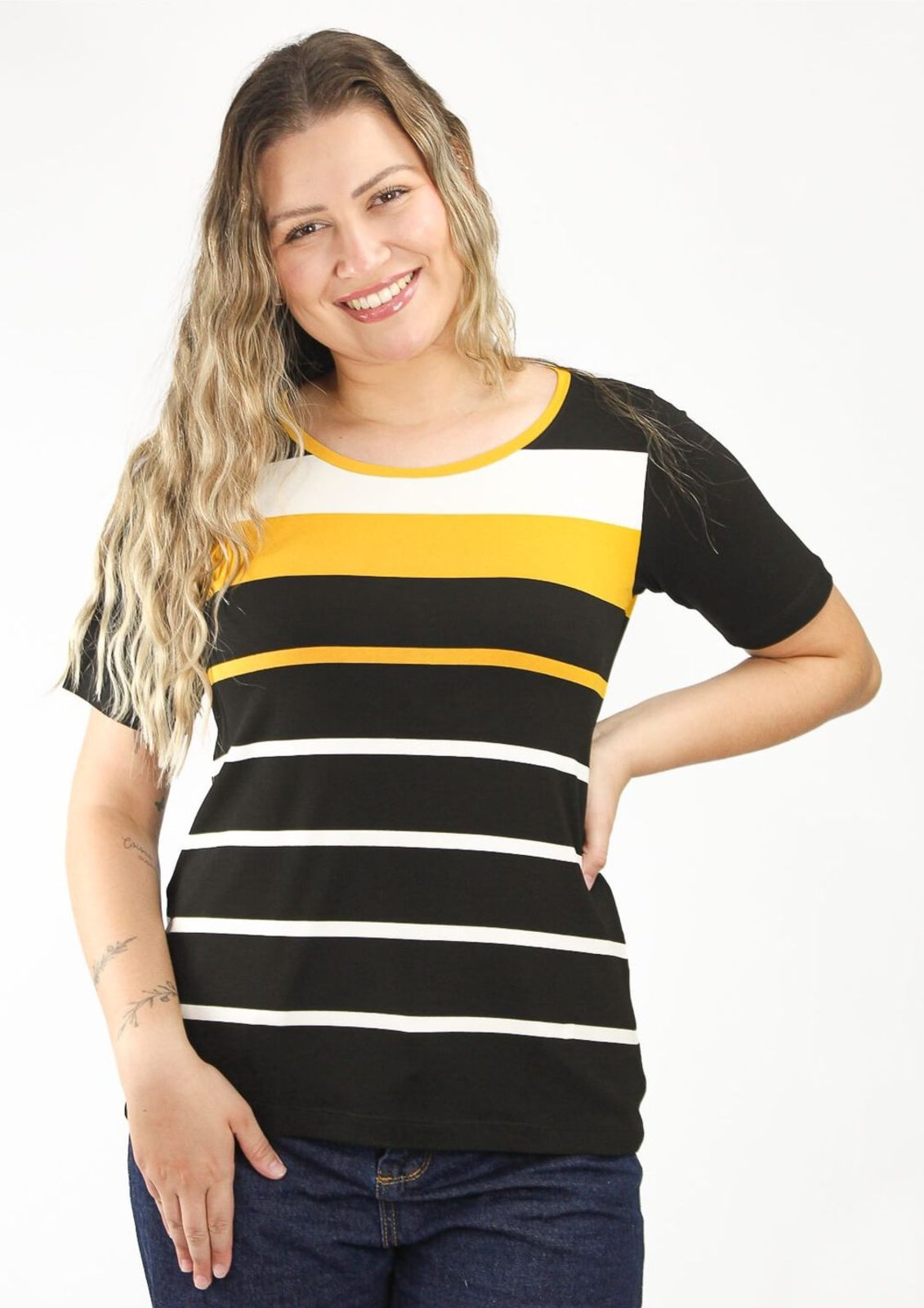 Blusa Pau a Pique Listrada Preto PRETO – G Pau a Pique