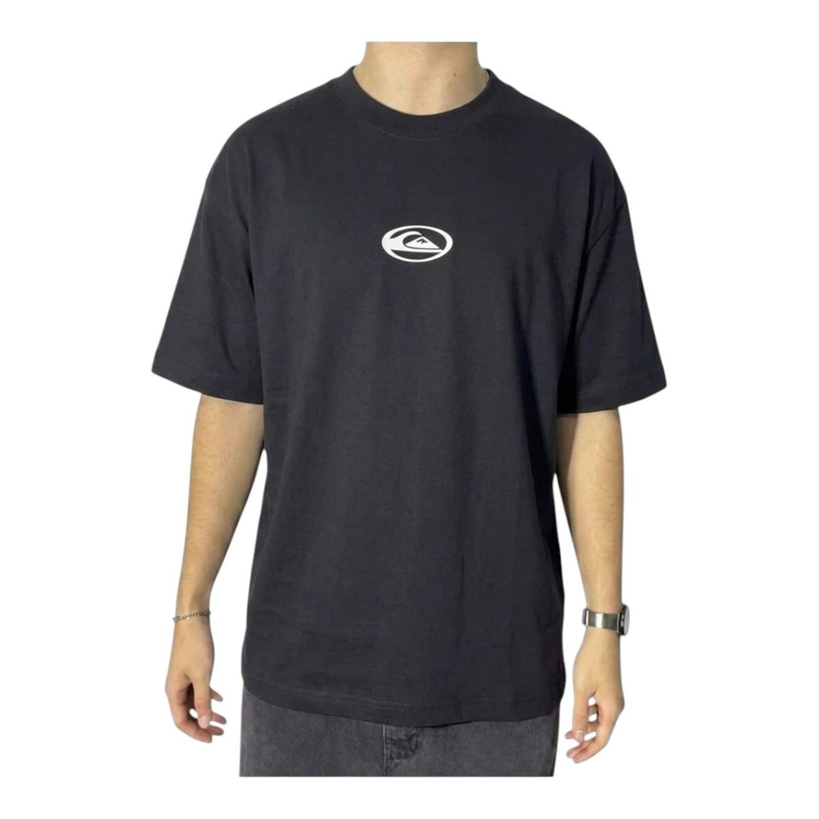 Camiseta M/C Stretch Tribal Oversized- Quiksilver - Preto