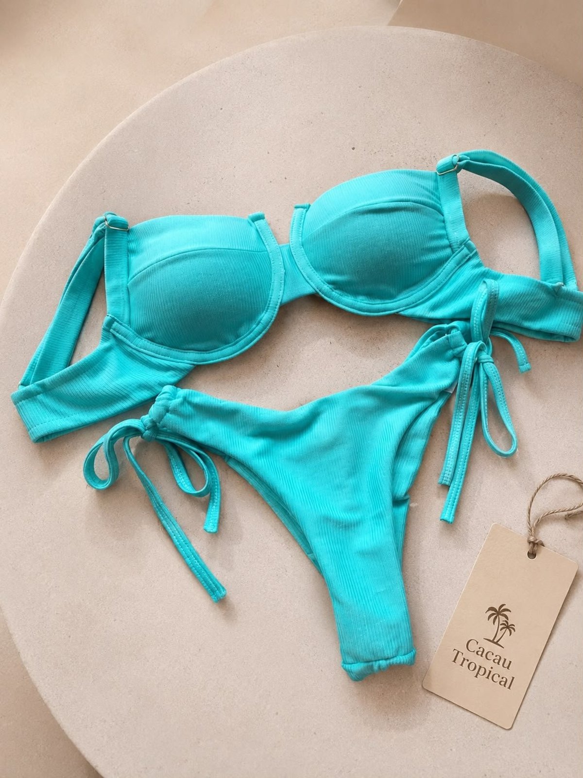 Biquíni Feminino Luxo Verde Água Praia Resort e Piscina