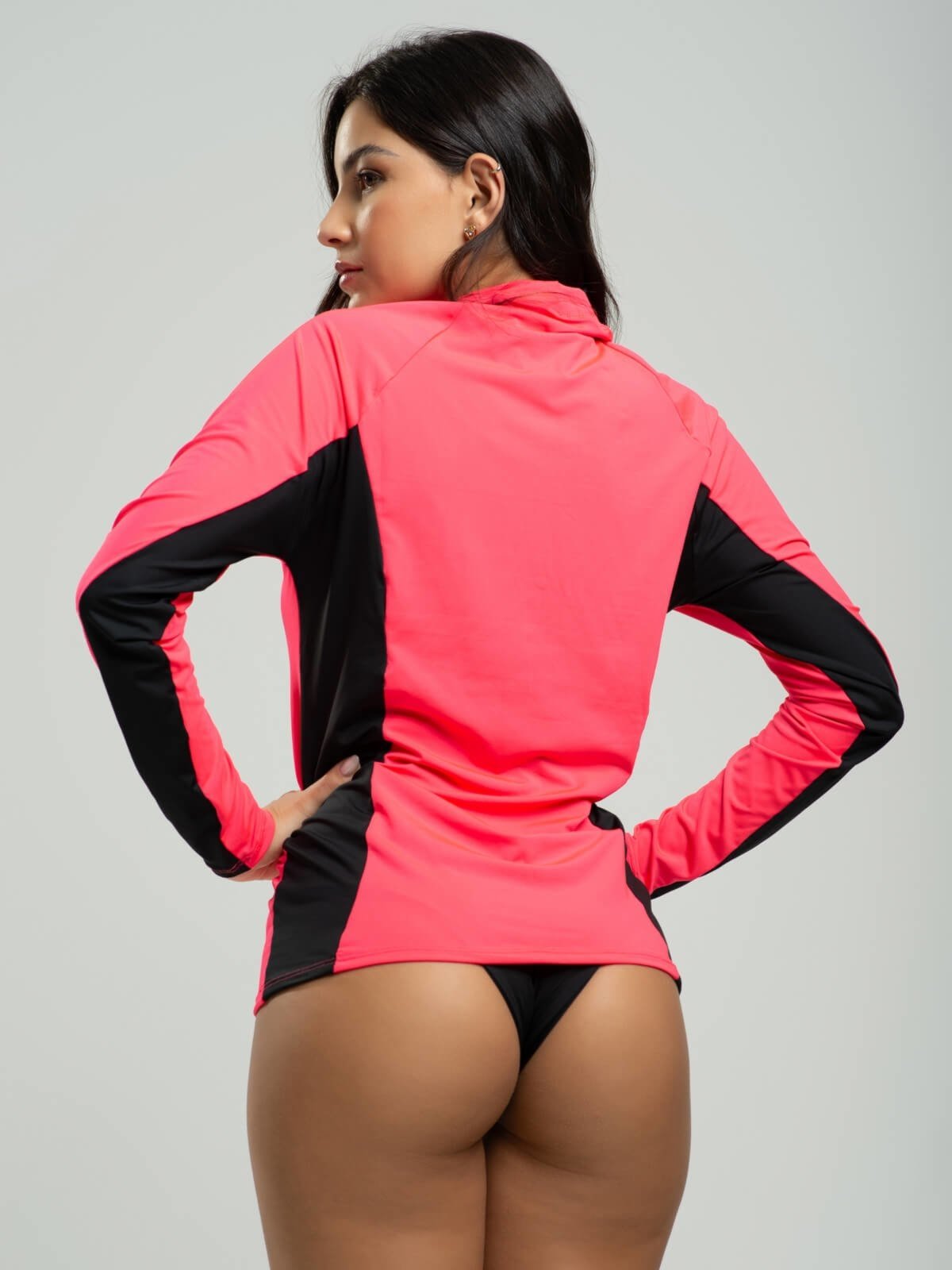 Vista 2 Camisa Térmica Feminina Proteção Uv 50+ Moda Praia Vicbela Rosa pink/rosa rosa Vicbela pink/rosa rosa