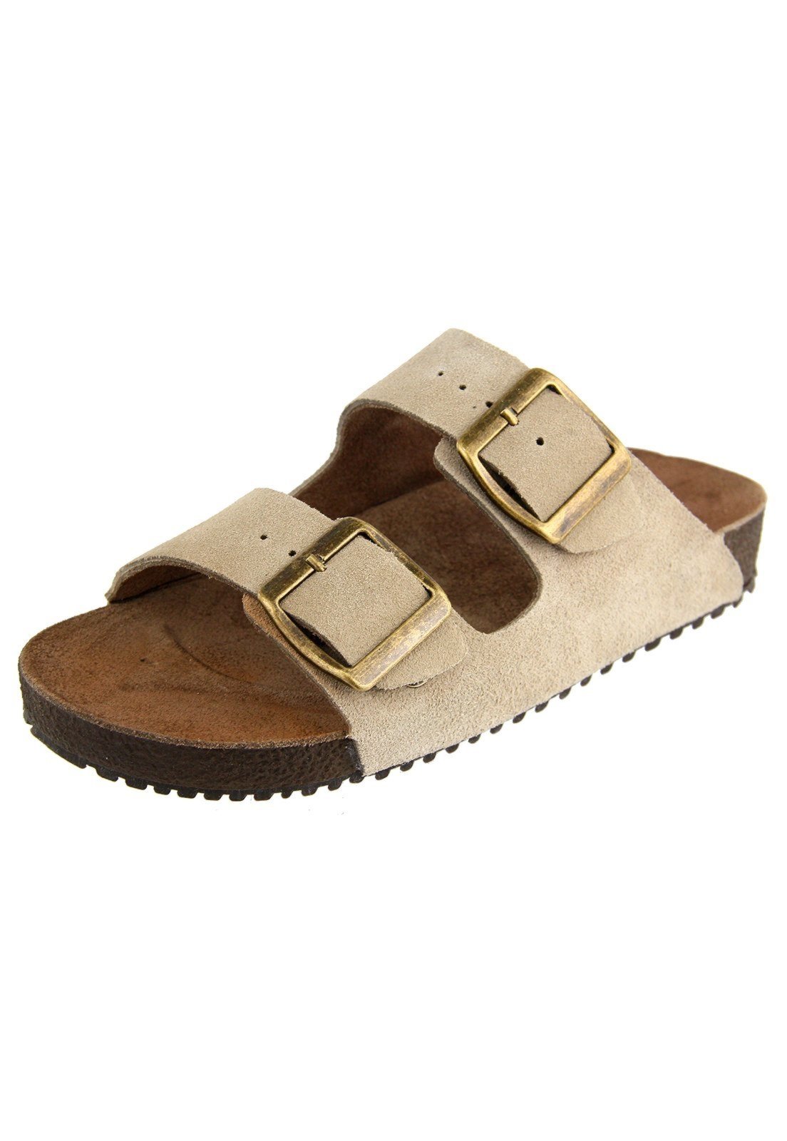 Infantil – Papete Sandália em Couro Acolchoada Maria Paula Creme