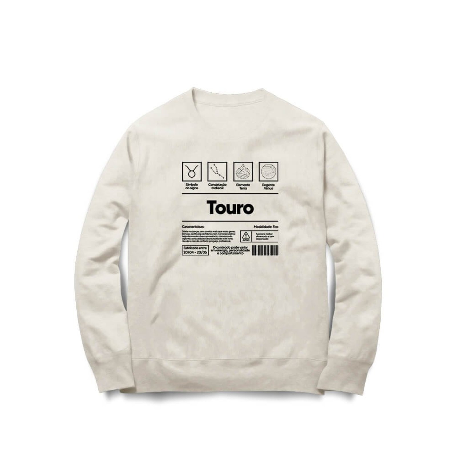 Moletom Touro - Off White - Casual - Studio Geek