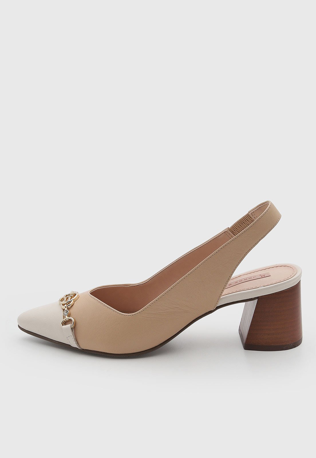 Scarpin Feminino Jorge Bischoff Couro Slingback Nude