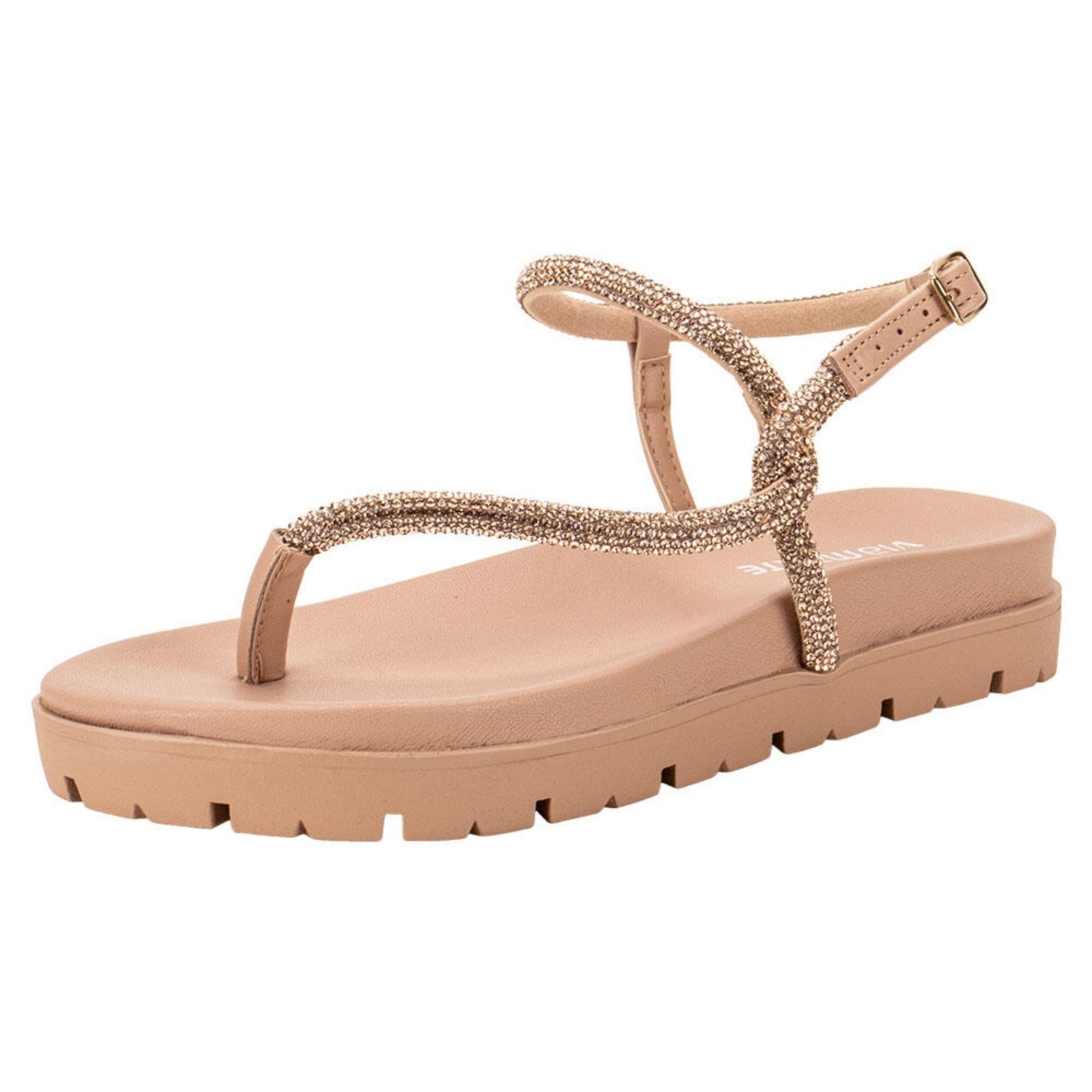 Sandália Feminina Flat Via Marte 102008 A5832008 Bronze