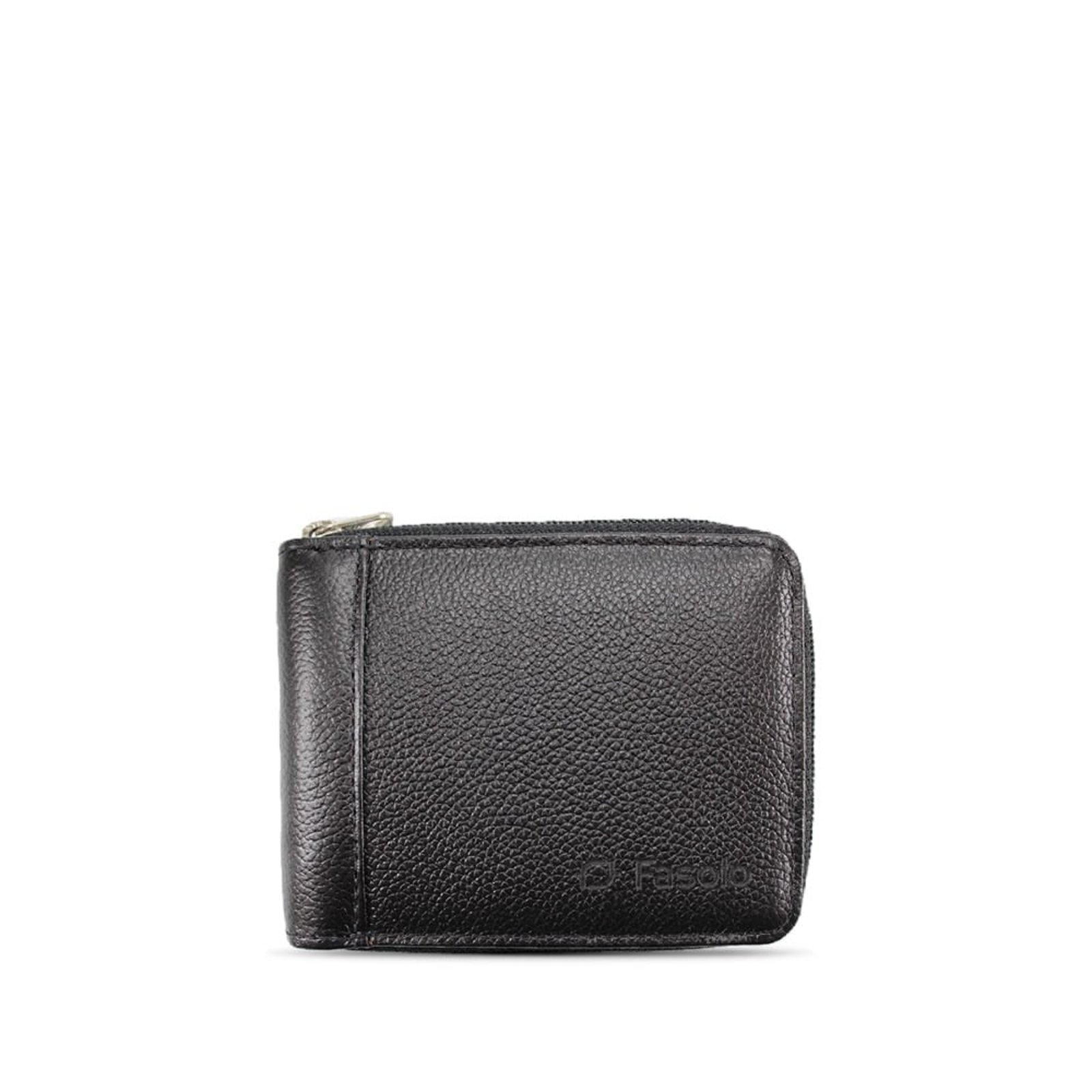 Carteira Masculina Fasolo em Couro com Zíper H014 Preto