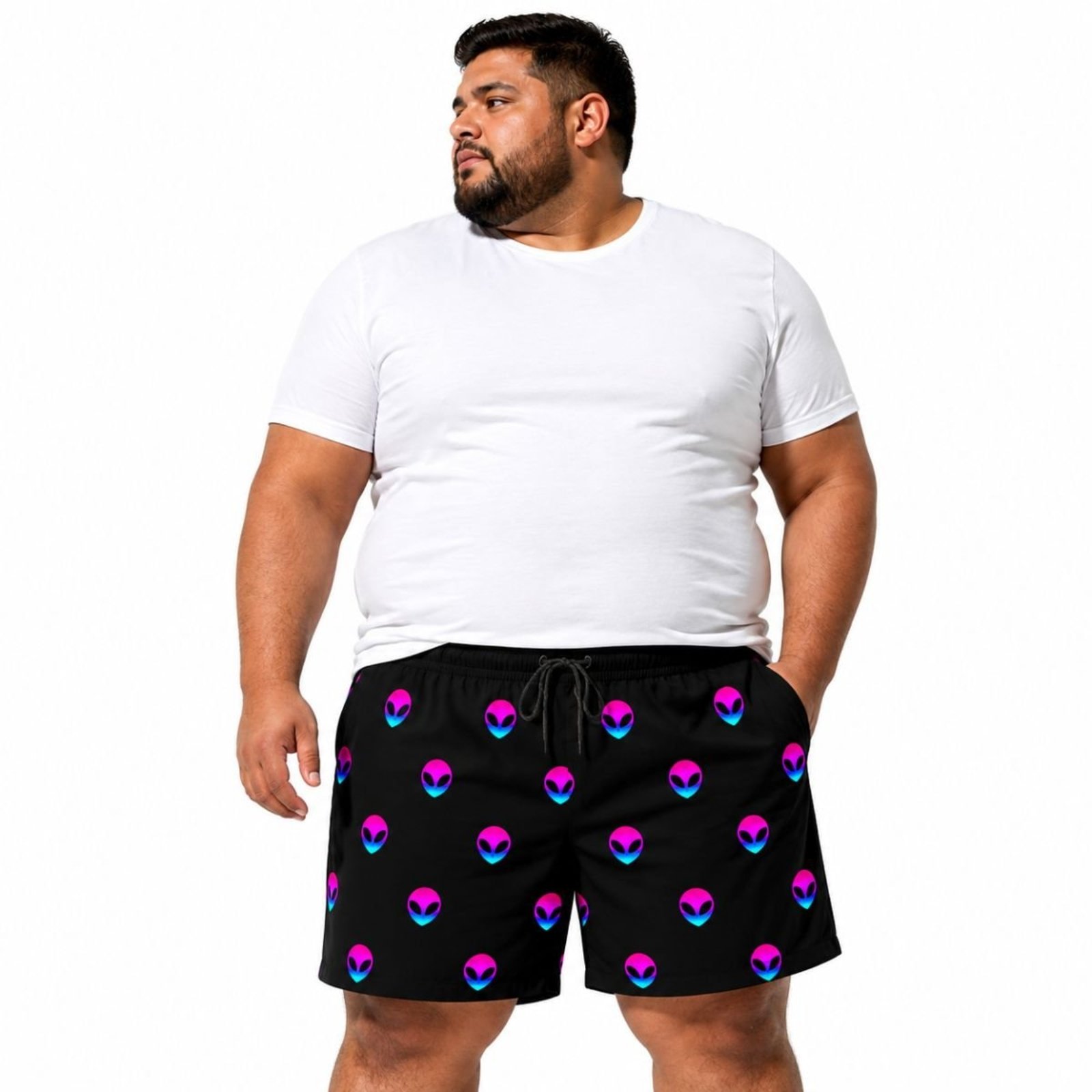 Short Tactel Masculino Plus Size Estampado Praia Secagem Rápida
