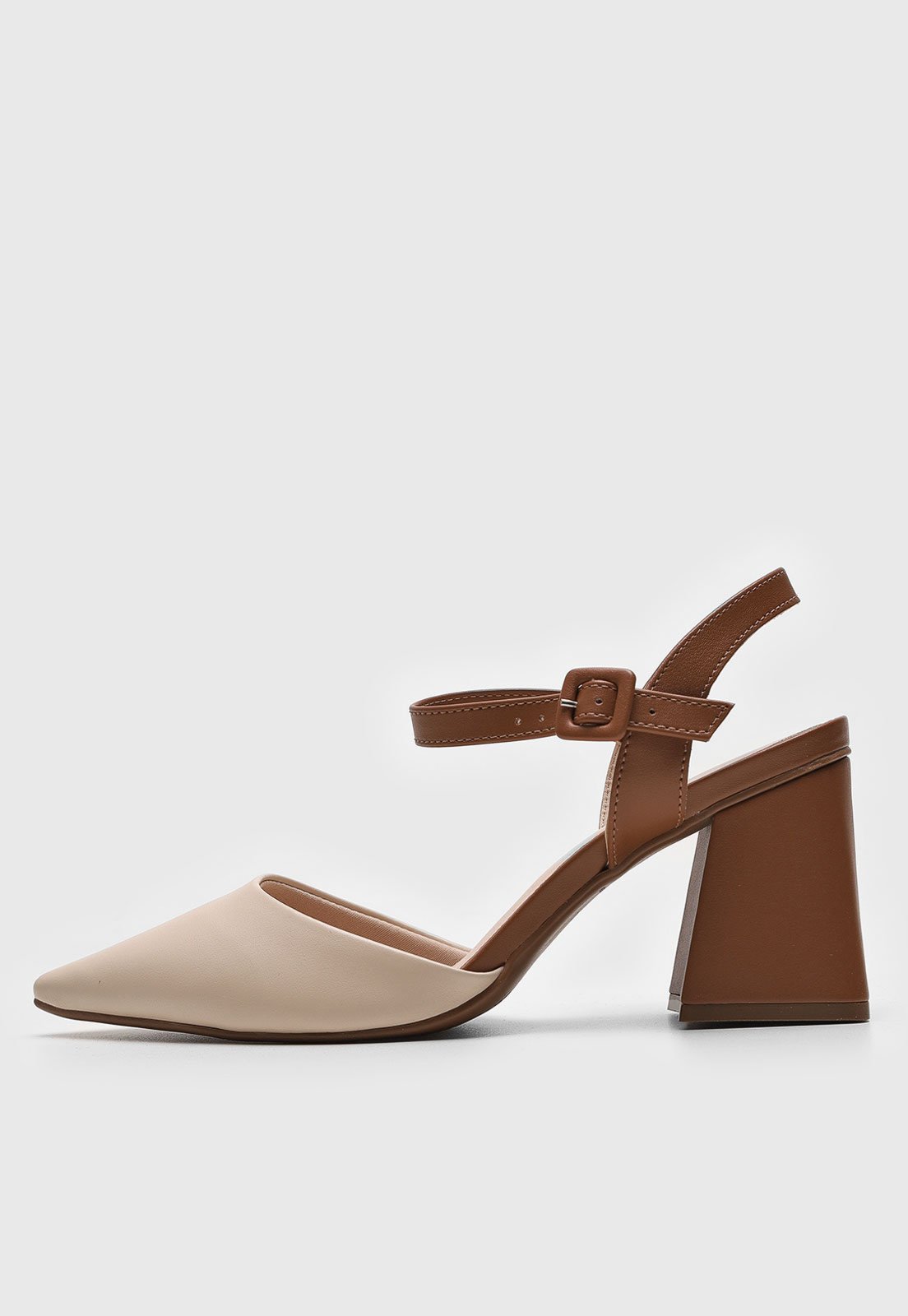 Scarpin Slingback cê Salto Color Off-White
