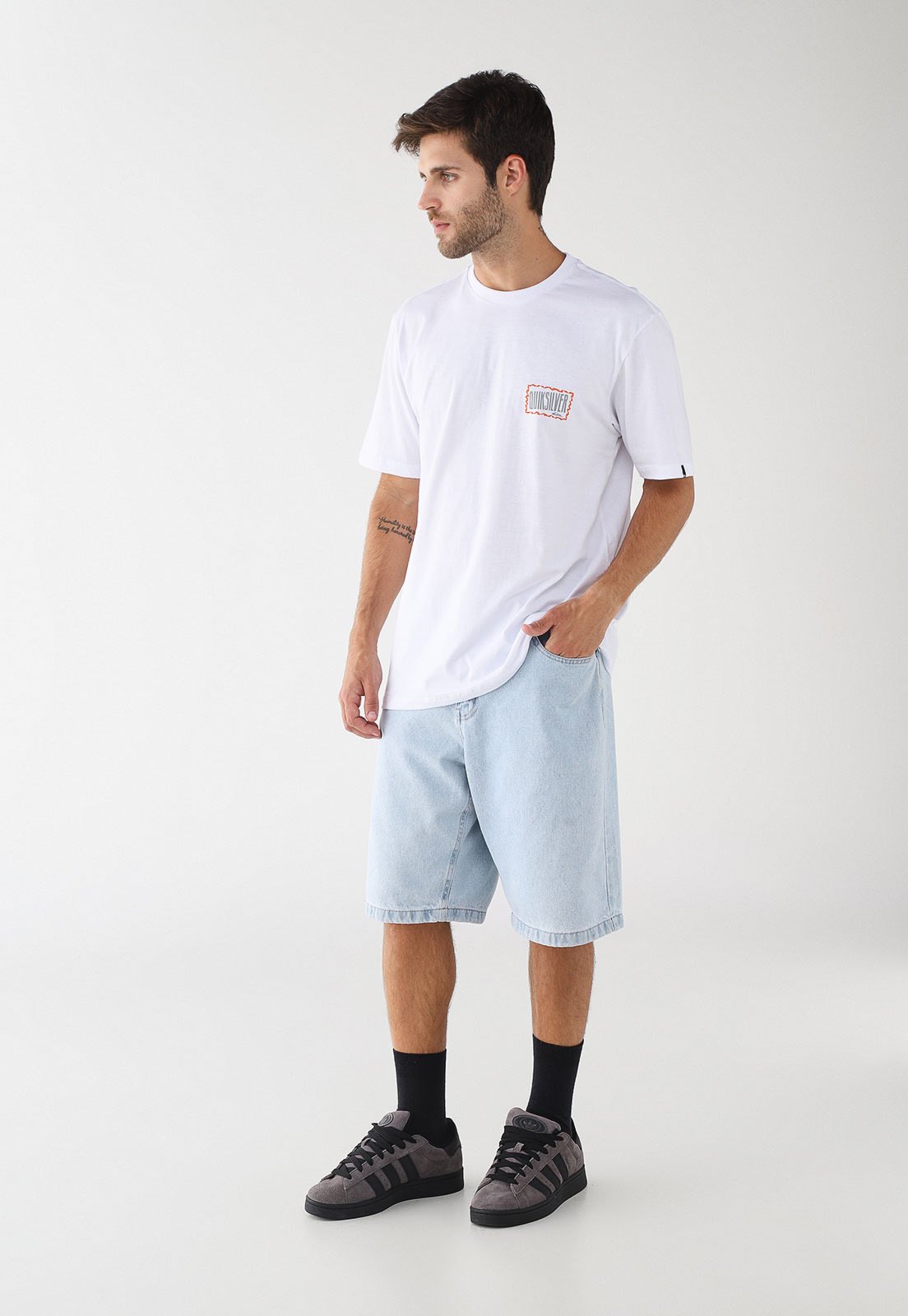 Camiseta Masculina Quiksilver Gotam Foam Branca