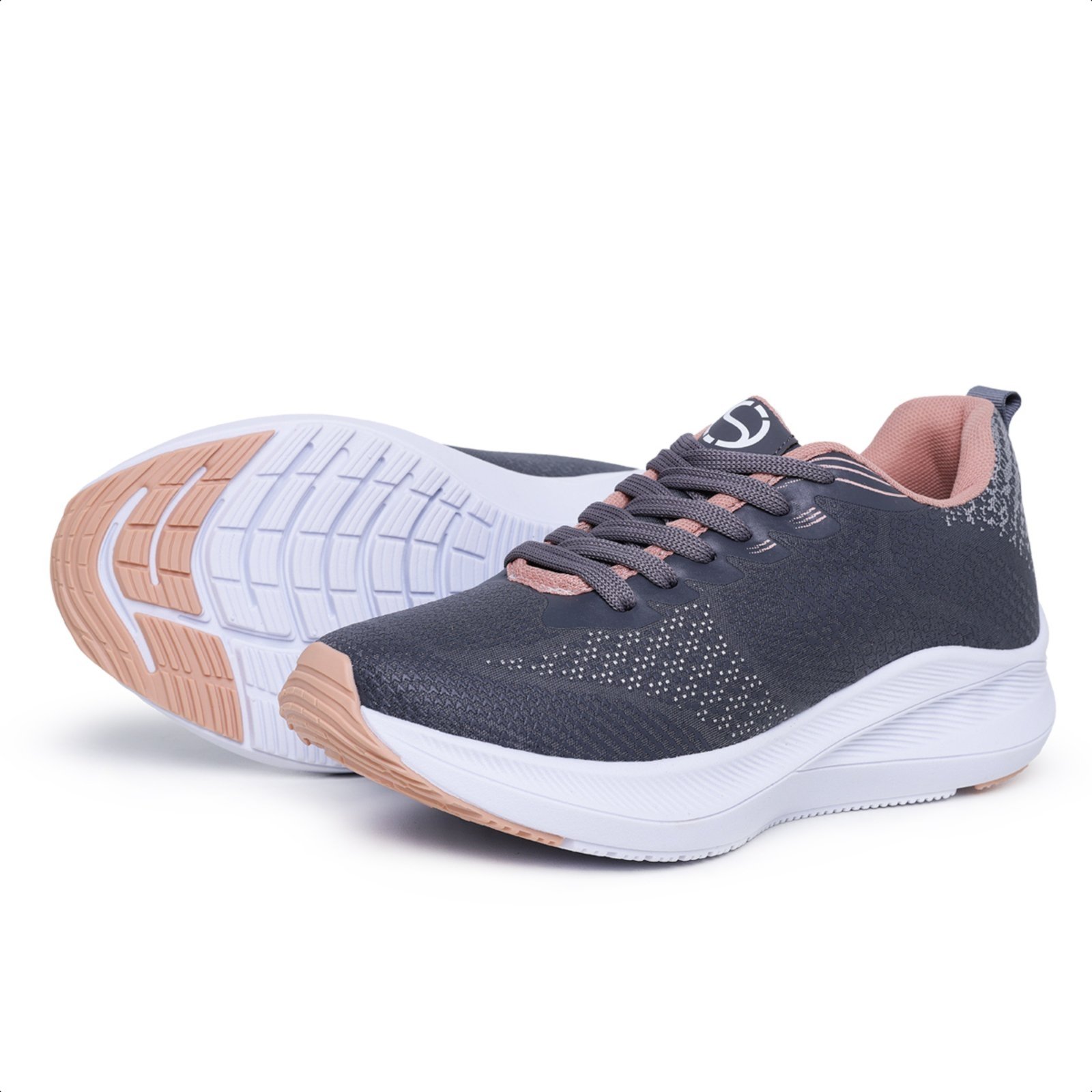 Vista 3 Tênis Esportivo Masculino Feminino Para Academia Caminhada Lançamento Grafite com OUSY SHOES cinza/pink/rosa/rosê rosa OUSY SHOES cinza/pink/rosa/rosê rosa