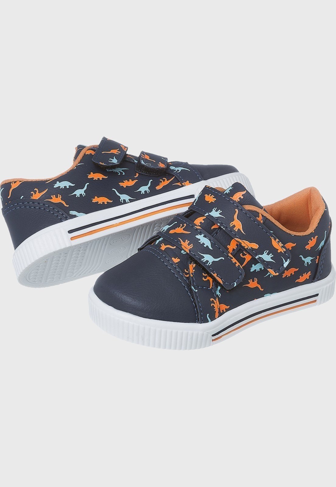 Vista 3 Infantil - Tênis Masculino Escolar Dinossauro Marinho Laranja tep Kidstep azul marinho Kidstep azul marinho