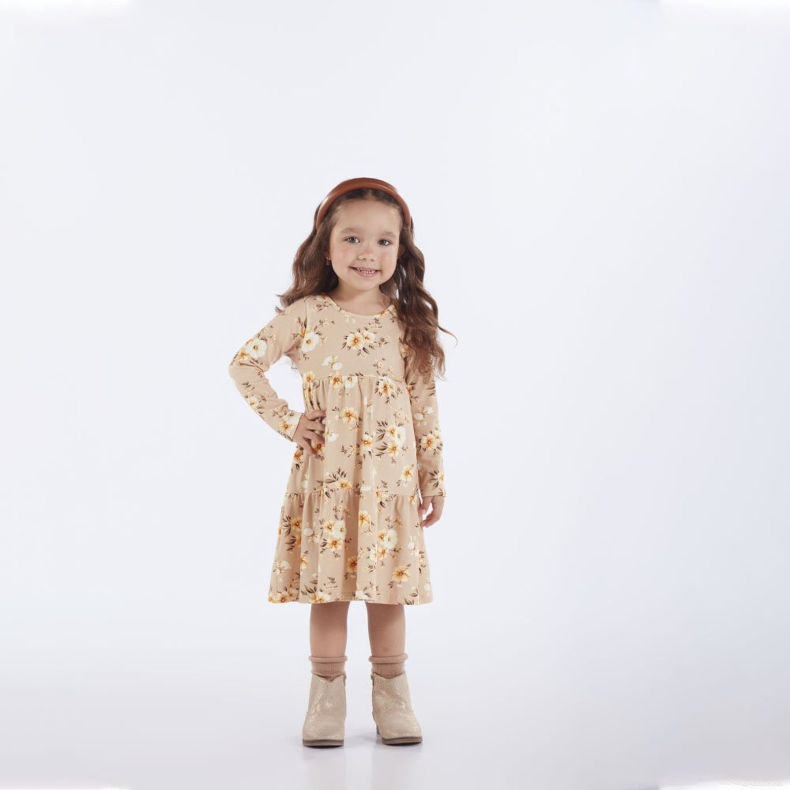 Infantil - Vestido Primeiros Passos Menina - Marrom - 52719-1332