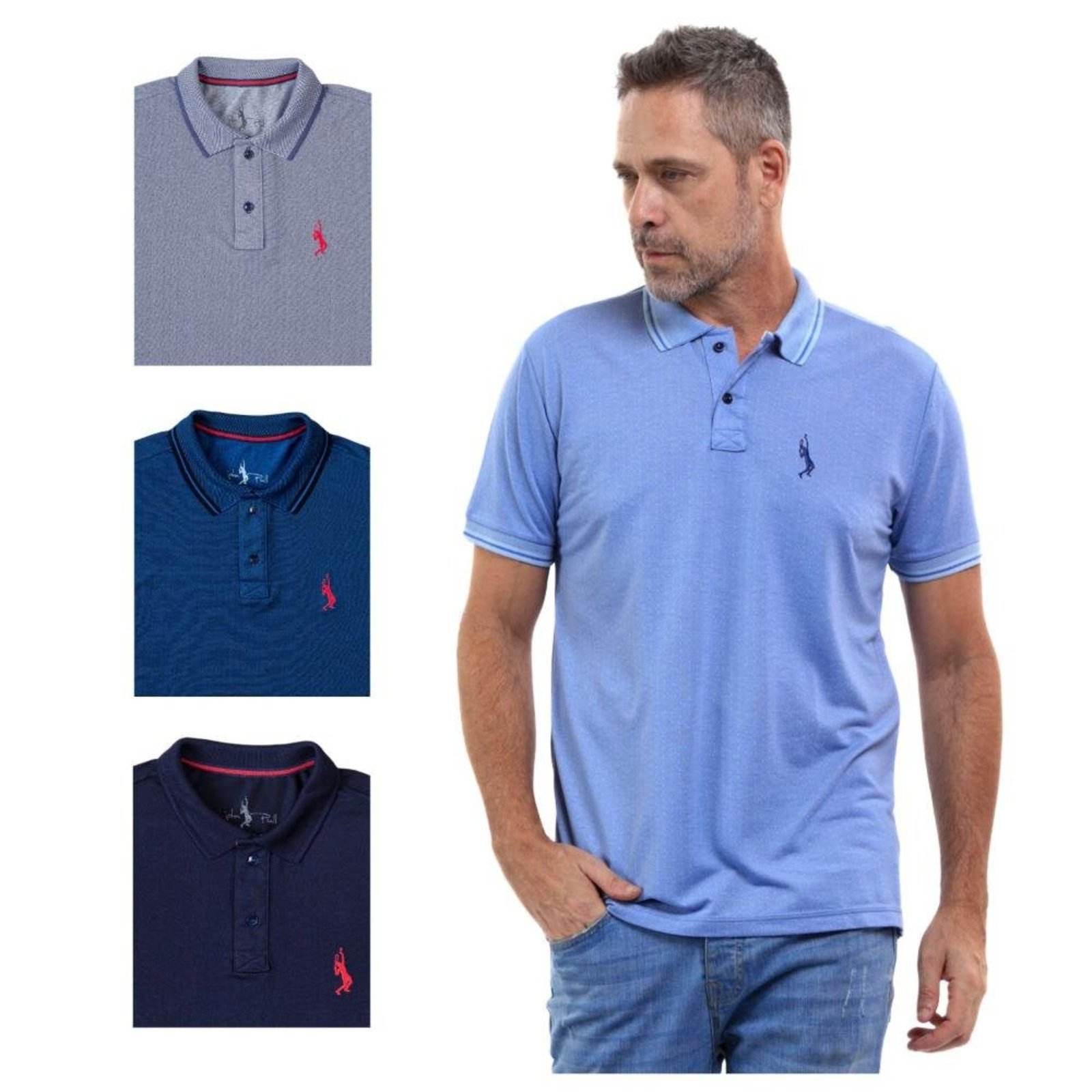 Kit 4 Camisa Polo Lisa Casual Elegante Ocasiões