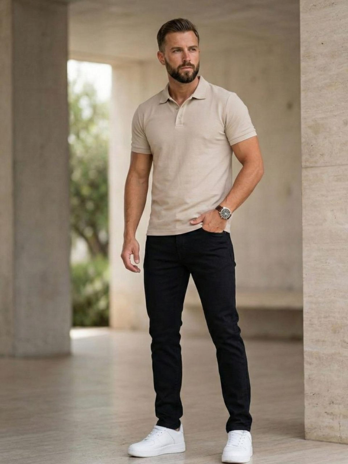 Calça Masculina de Sarja Sk Jeans Confortável em Algodão Preta
