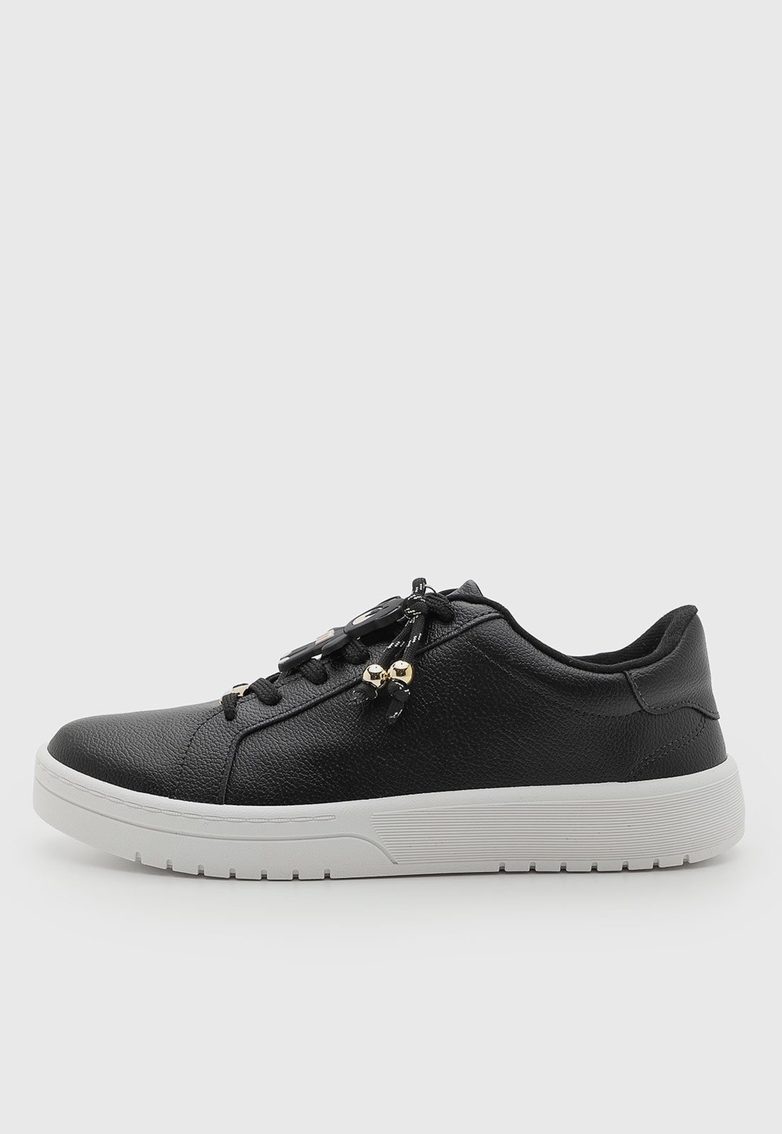 Tênis Feminino Moleca Com Cadarço Preto