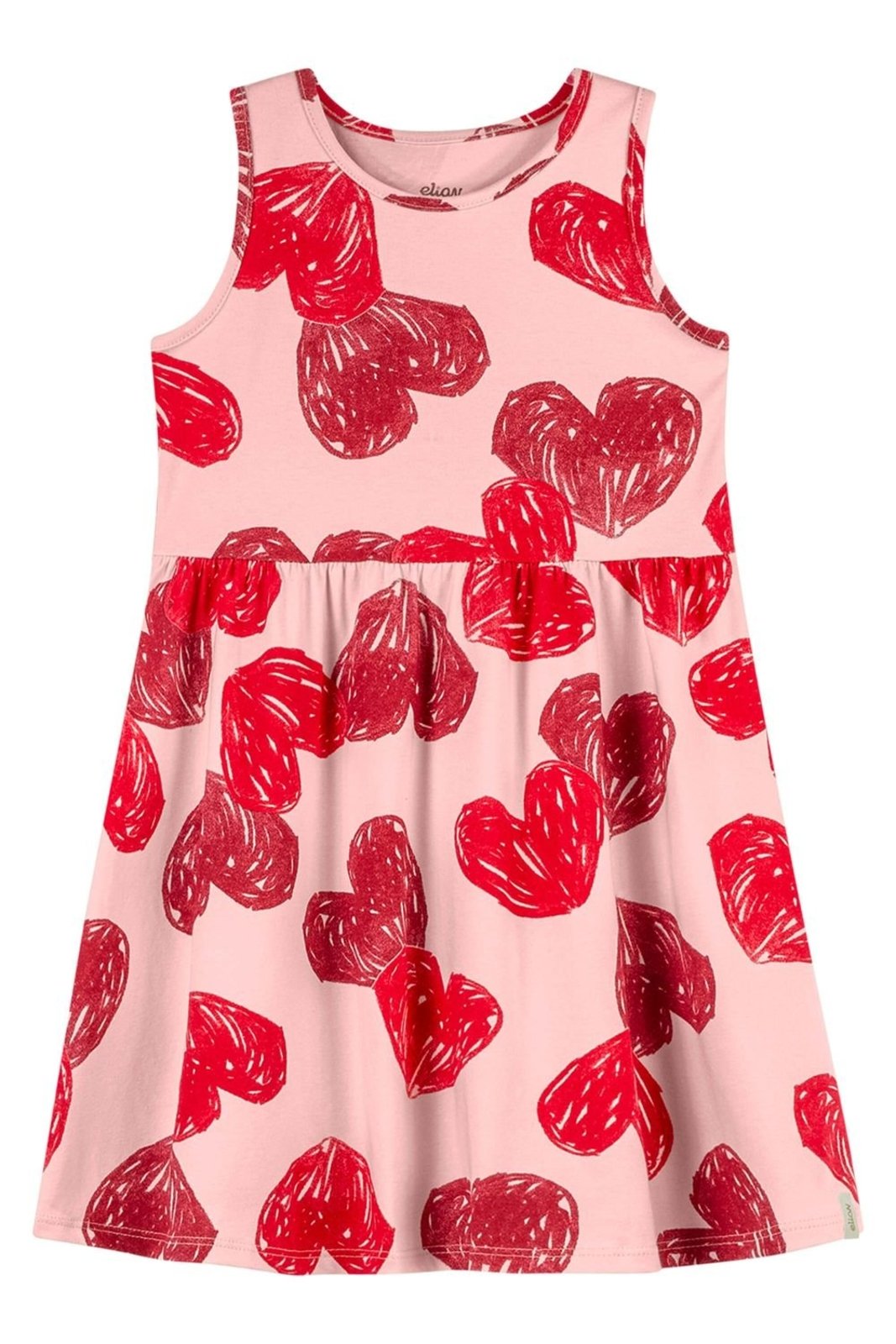 Infantil - Vestido Alças Menina Godê Estampa Elian Rosa Claro