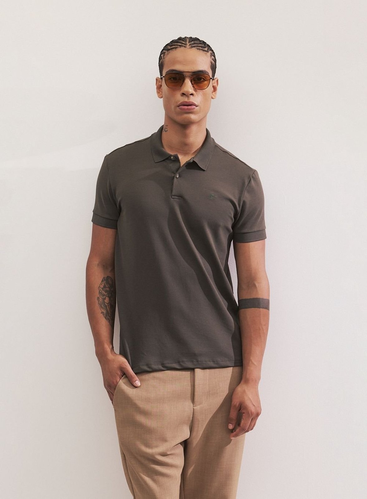 Camisa Polo Masculina Essential Flex Algodão Colcci Verde Forest Night