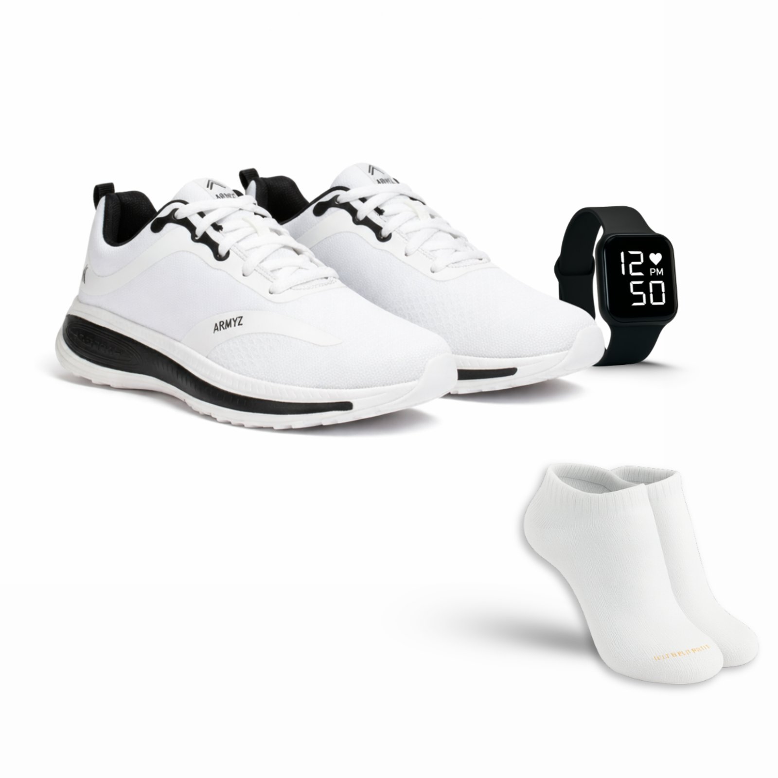Kit Tênis Esportivo Caminhada + Relógio Digital + Meia Confortável