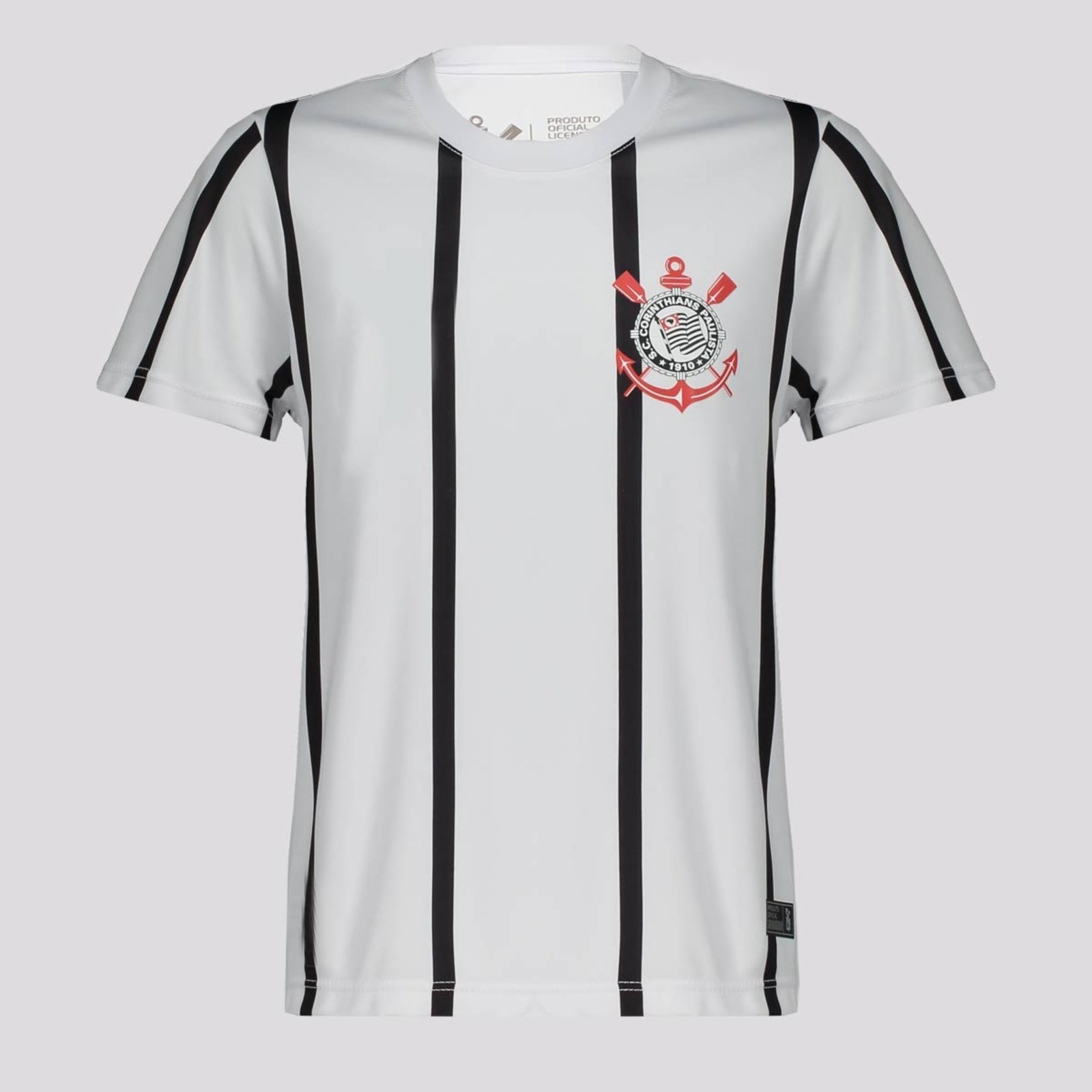 Camisa Corinthians Dryfit Listrada Branca e Preta