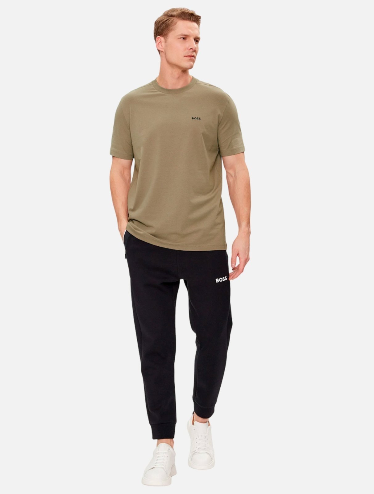 Camiseta Hugo Boss Masculina Tee Stretch Regular Fit Cáqui