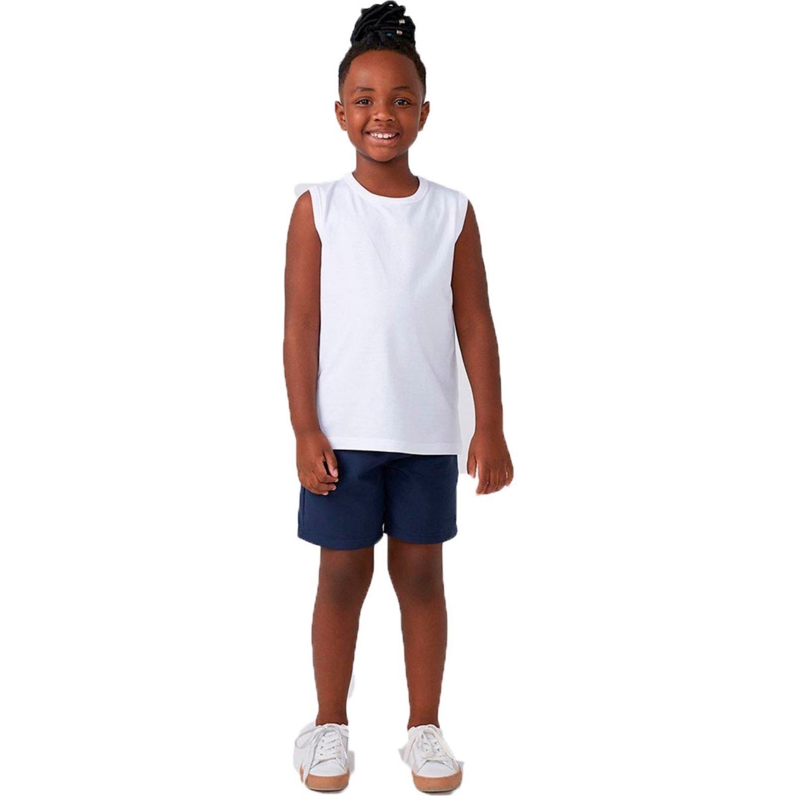 Vista 2 Infantil - Regata Hering Básica Modelagem Tradicional azul Hering azul