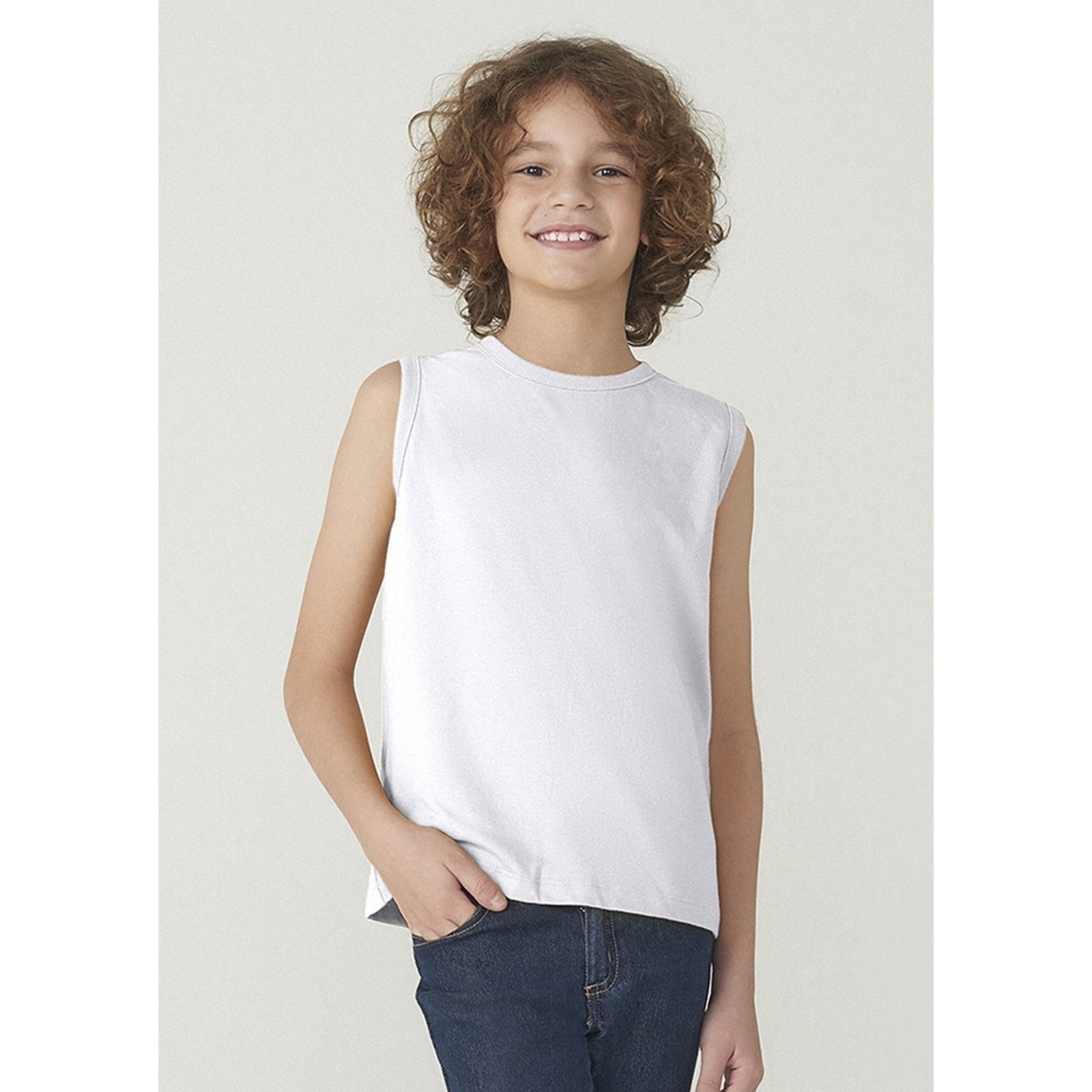 Vista 3 Infantil - Regata Hering Básica Modelagem Tradicional azul Hering azul
