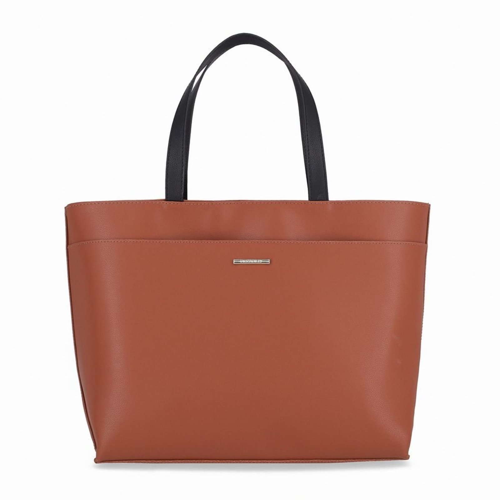 Bolsa Yasmin Shopping Grande Preto com Ocre