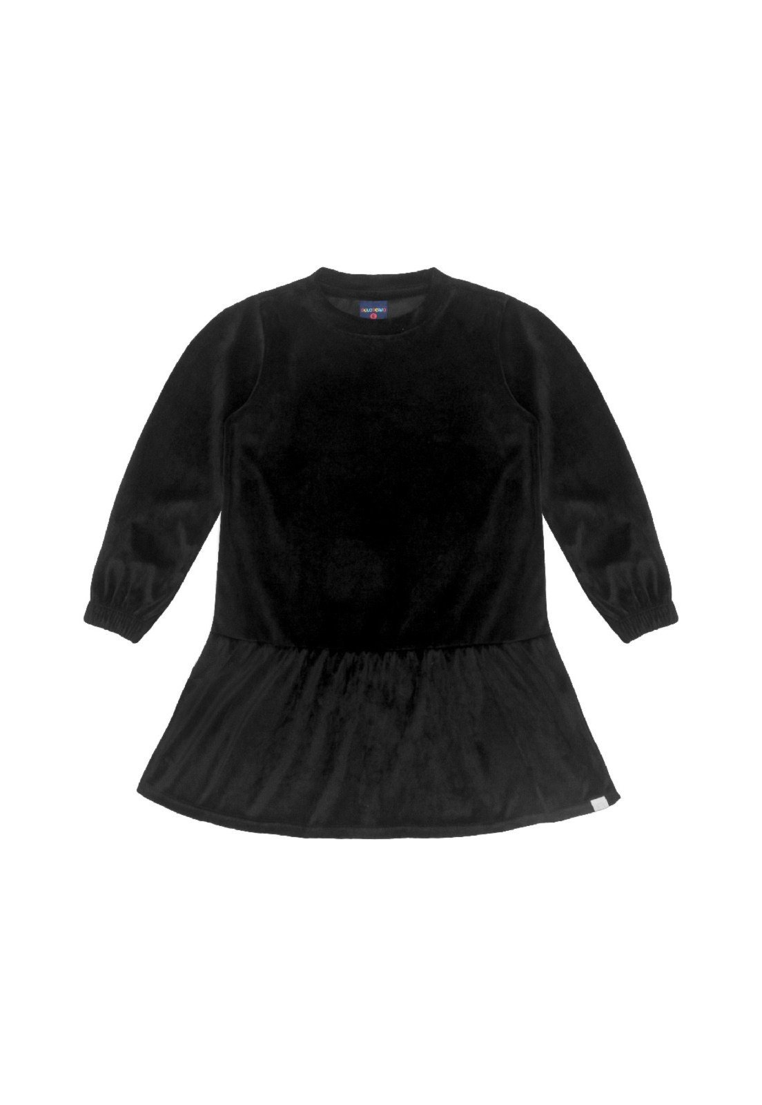 Infantil – Vestido em Veludo Plush Guloseima Preto