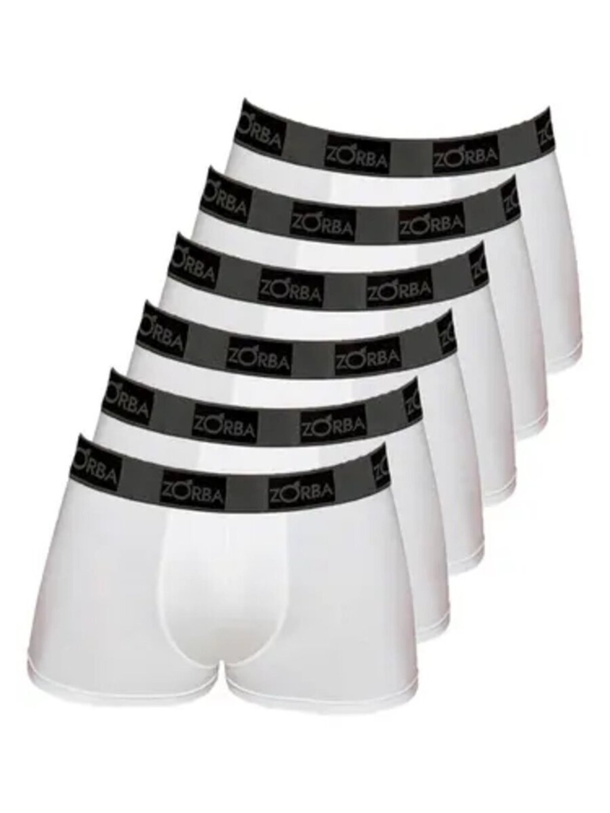 Kit com 6 Cuecas Boxer Zorba 717 Branco