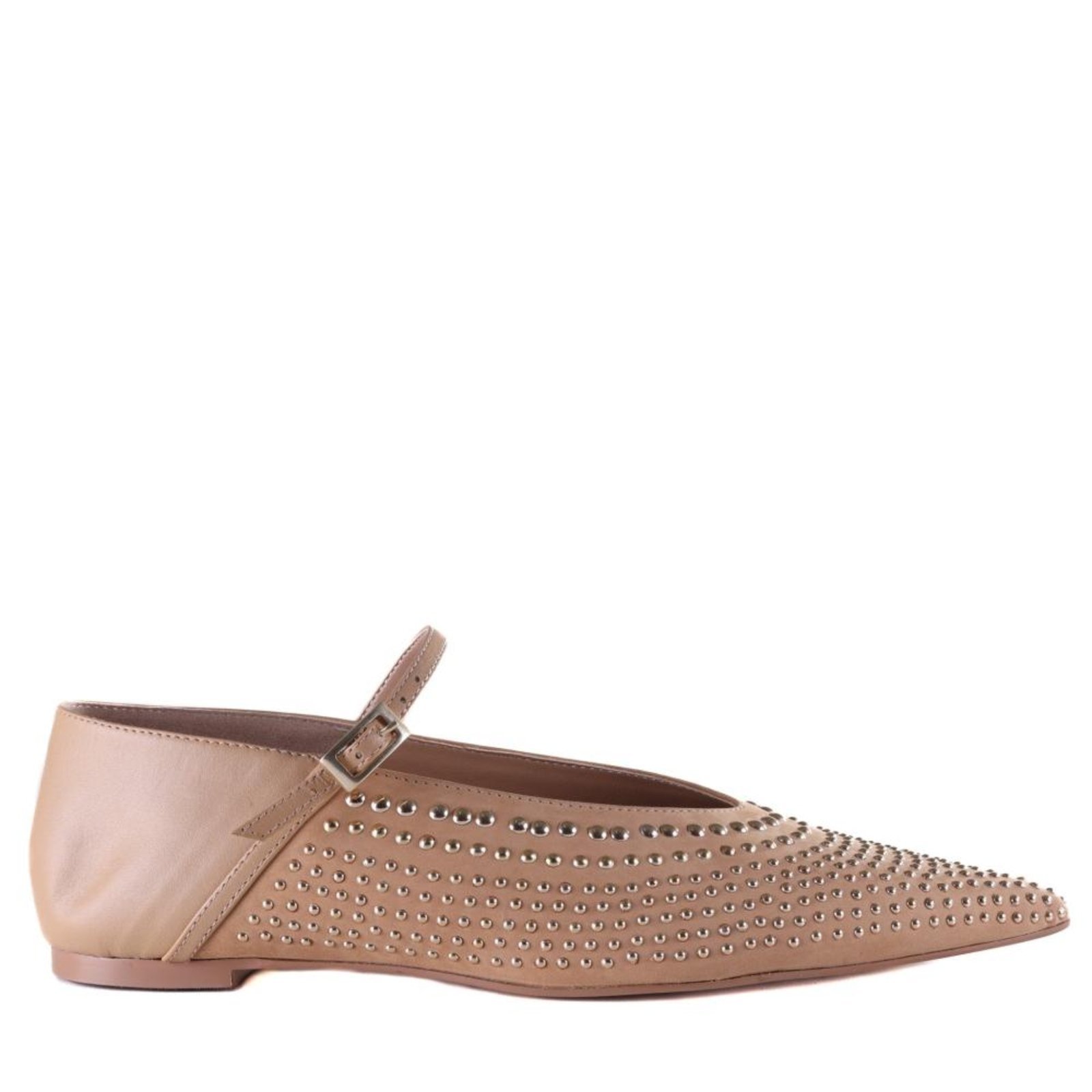 Sapatilha Feminina Zariff com Aplicações em Metal 7110030 Tan Incolor