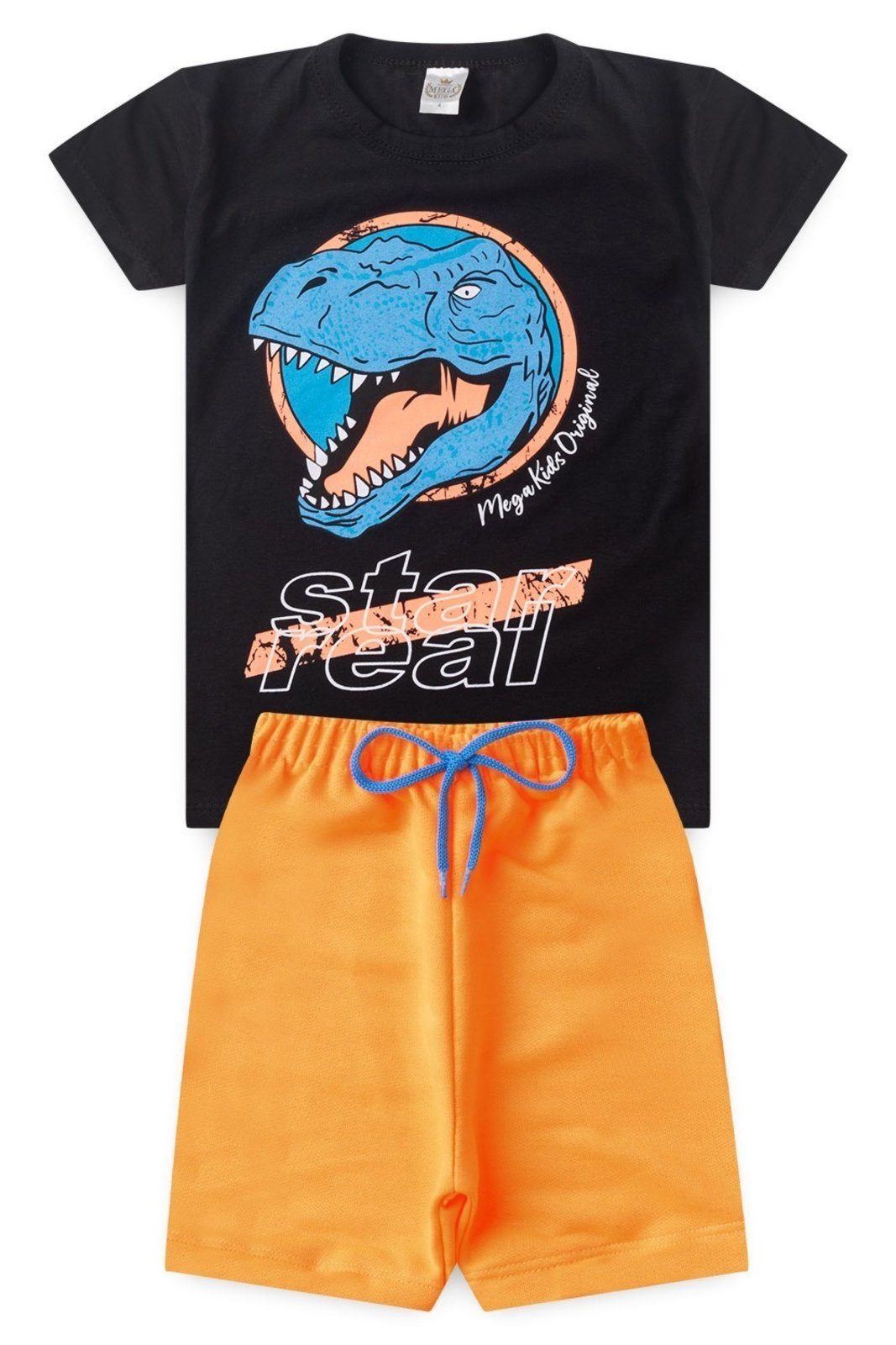 Vista 2 Infantil - Conjunto Verão Masculino Start Real Mega Preto Mega Kids unico Mega Kids unico