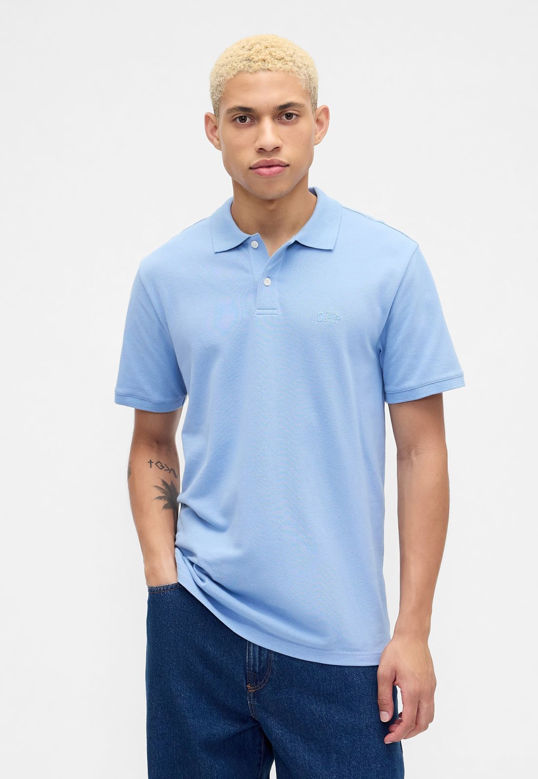 Camiseta Polo Masculina GAP Azul Claro