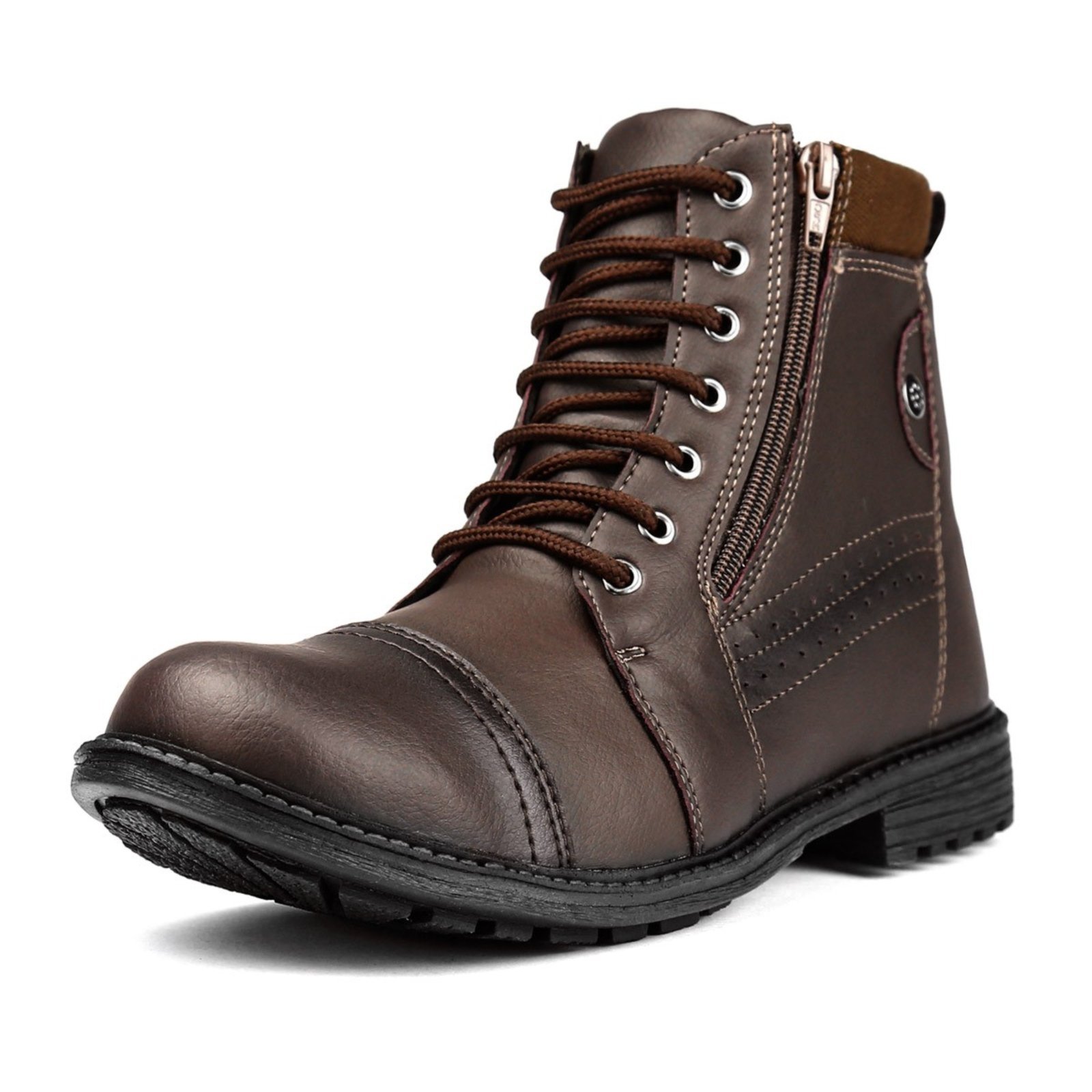 Vista 3 Coturno Masculino Sapatofran Cano Curto com Zíper com Relógio e Carteira Kit marrom Sapatofran marrom