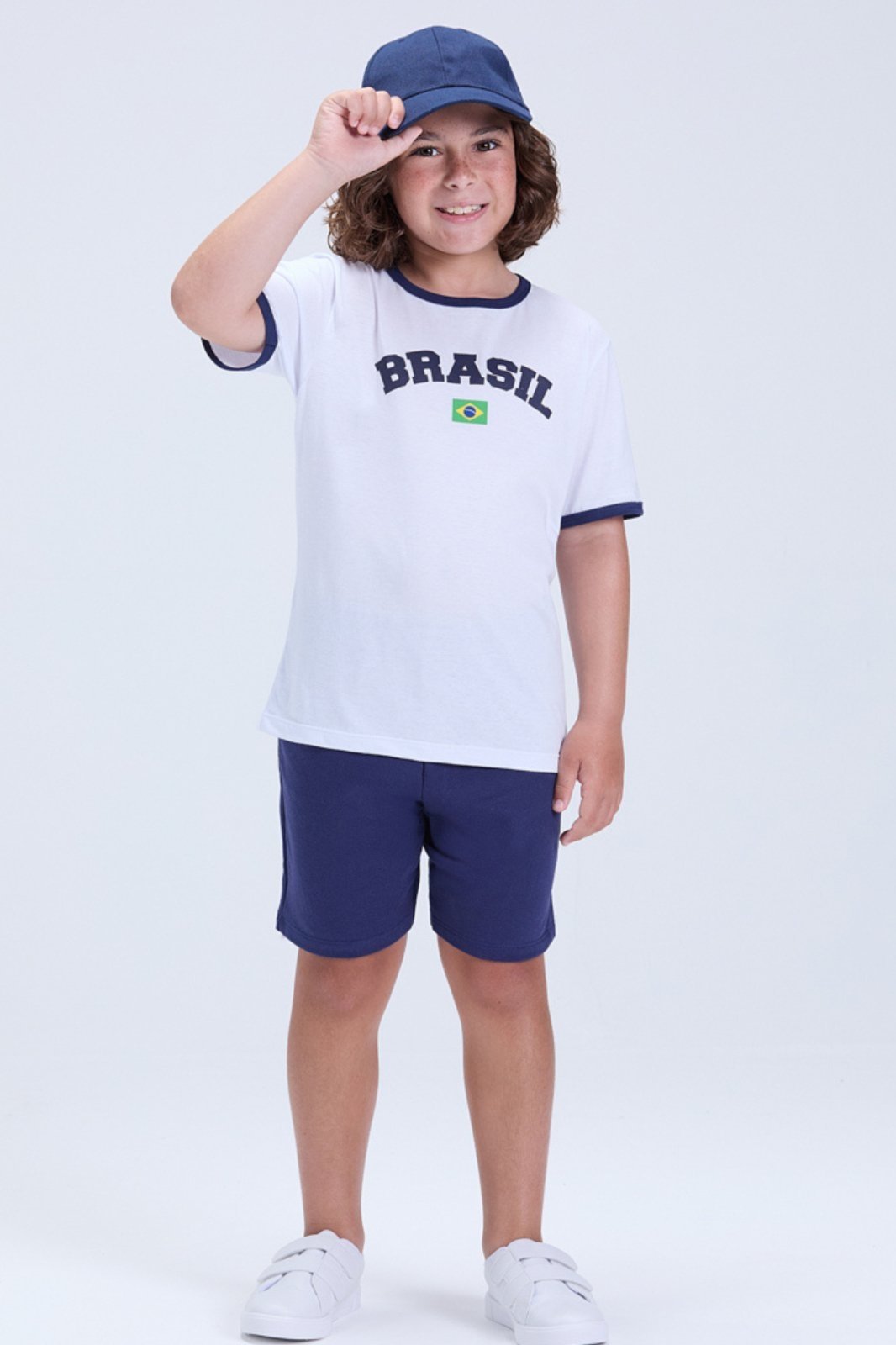 Vista 2 Infantil - Conjunto Masculino Brasil Copa Verão VIDA COSTEIRA amarelo VIDA COSTEIRA amarelo